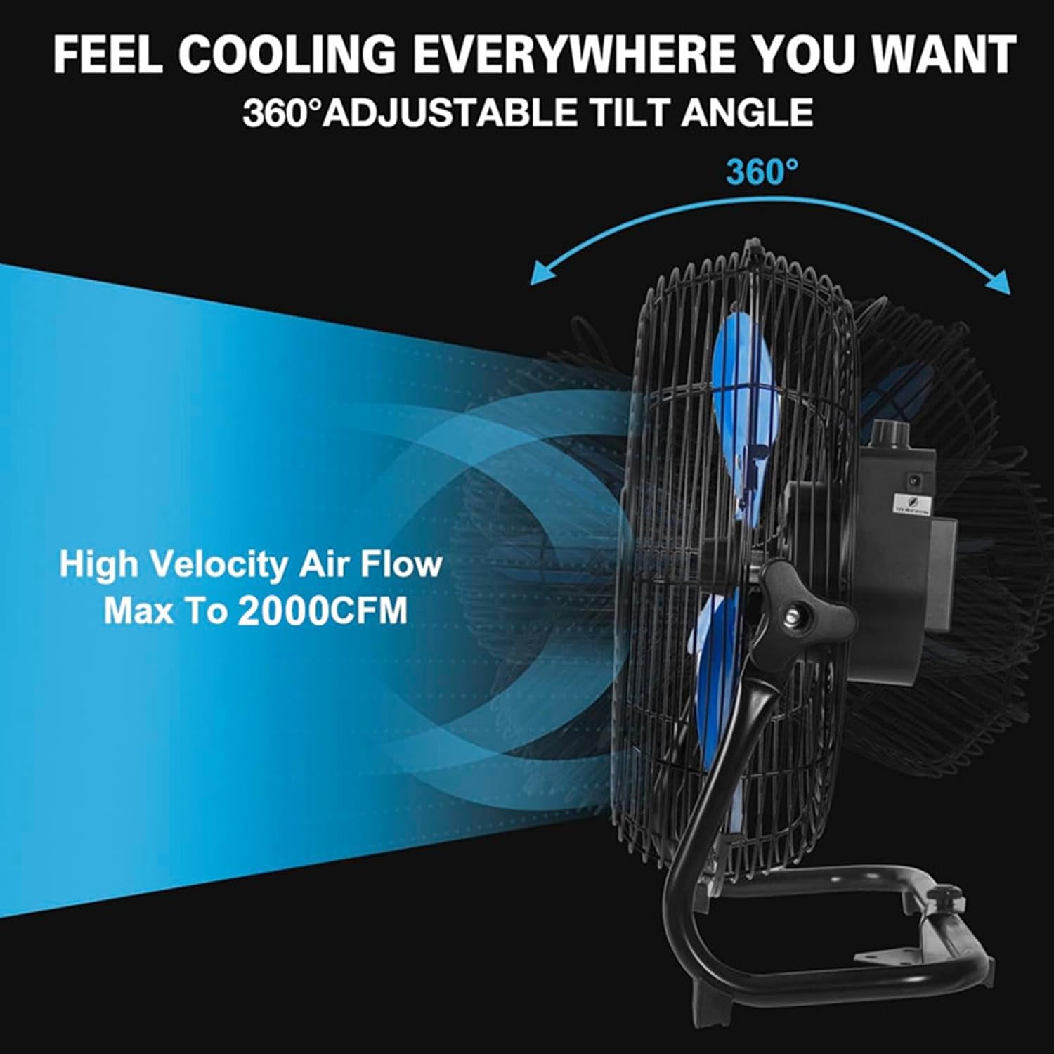 KEN BROWN Ventilador de piso inalámbrico recargable 3 en 1 de 15000 mAh de 12 pulgadas, ventilador de piso inalámbrico recargable 3 en 1, ventilador
