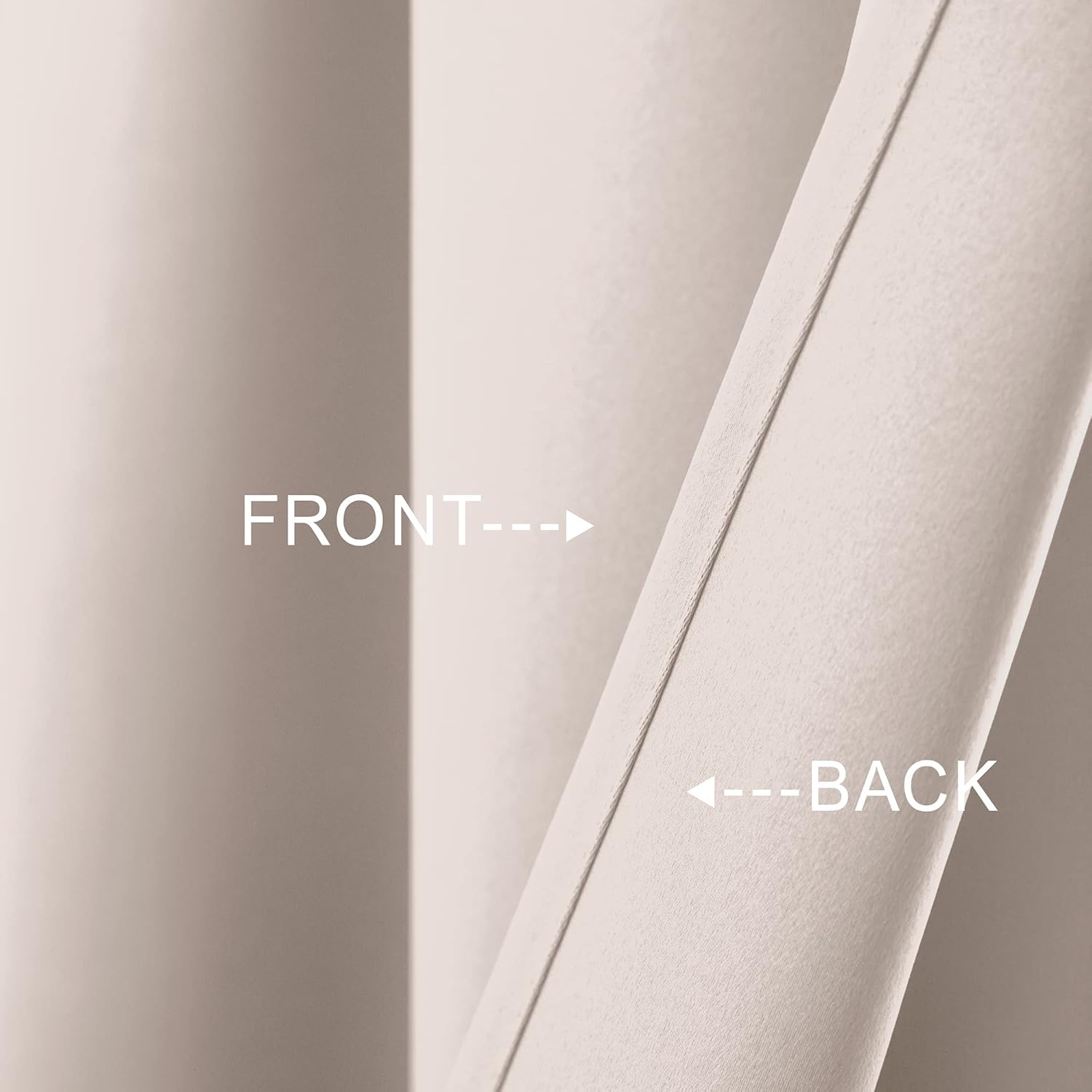 Cenefas de ventana caqui grisáceo beige para sala de estar, dormitorio, sótano, baño, paquete de 2 unidades con bolsillo para barra, bloqueo de luz,