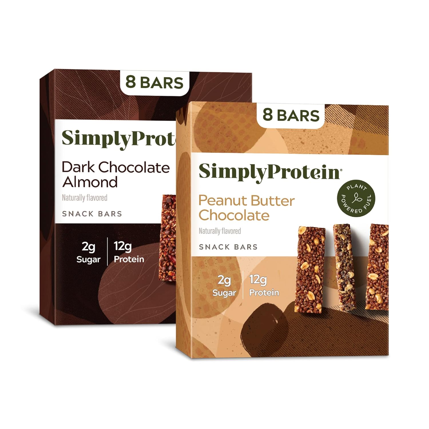 SimplyProtein – Barra de proteínas bajas en carbohidratos, paquete de 16, chocolate con mantequilla de maní y chocolate negro y almendra, barras de