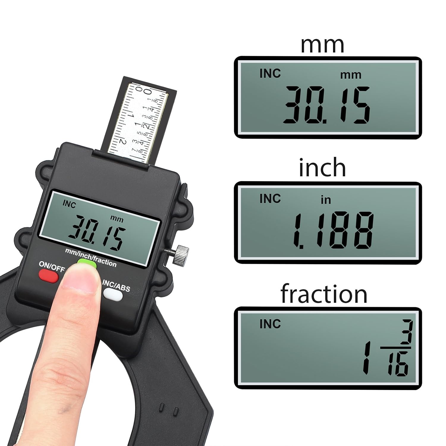 Proster Medidor de altura digital magnético de 3.150 in, 3 18 pulgadas, mini medidor de profundidad para mesa de sierra, medidor de grosor con