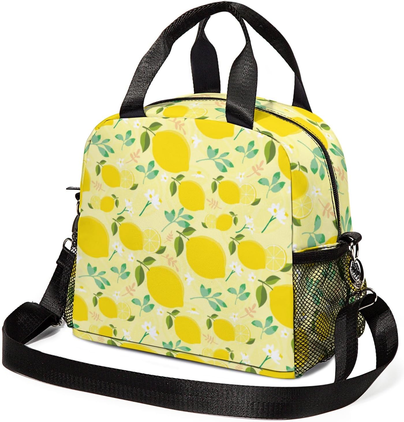 Loncheras aisladas a prueba de fugas para mujeres con correas para el hombro, bolsa de almuerzo con impresión 3D, lonchera grande reutilizable con