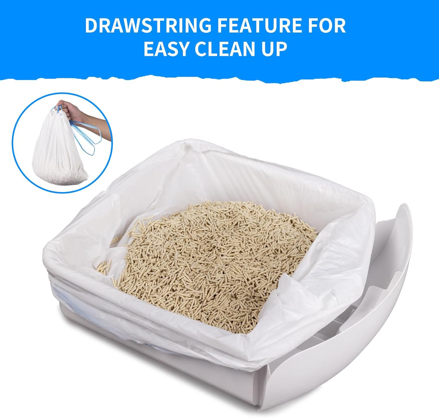 120 forros extra grandes para caja de arena para gatos, bolsas para receptáculos de basura para gatos Cleanpethome autolimpiante