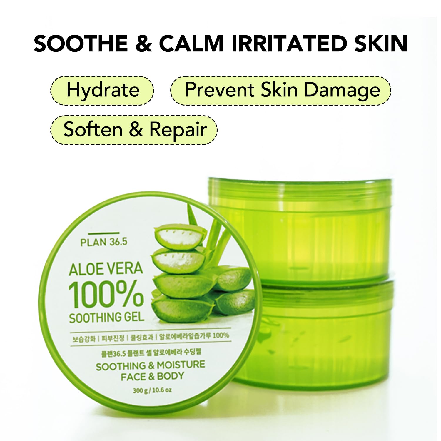 Plan 36.5 Gel calmante de aloe vera, 300 g10.6 oz