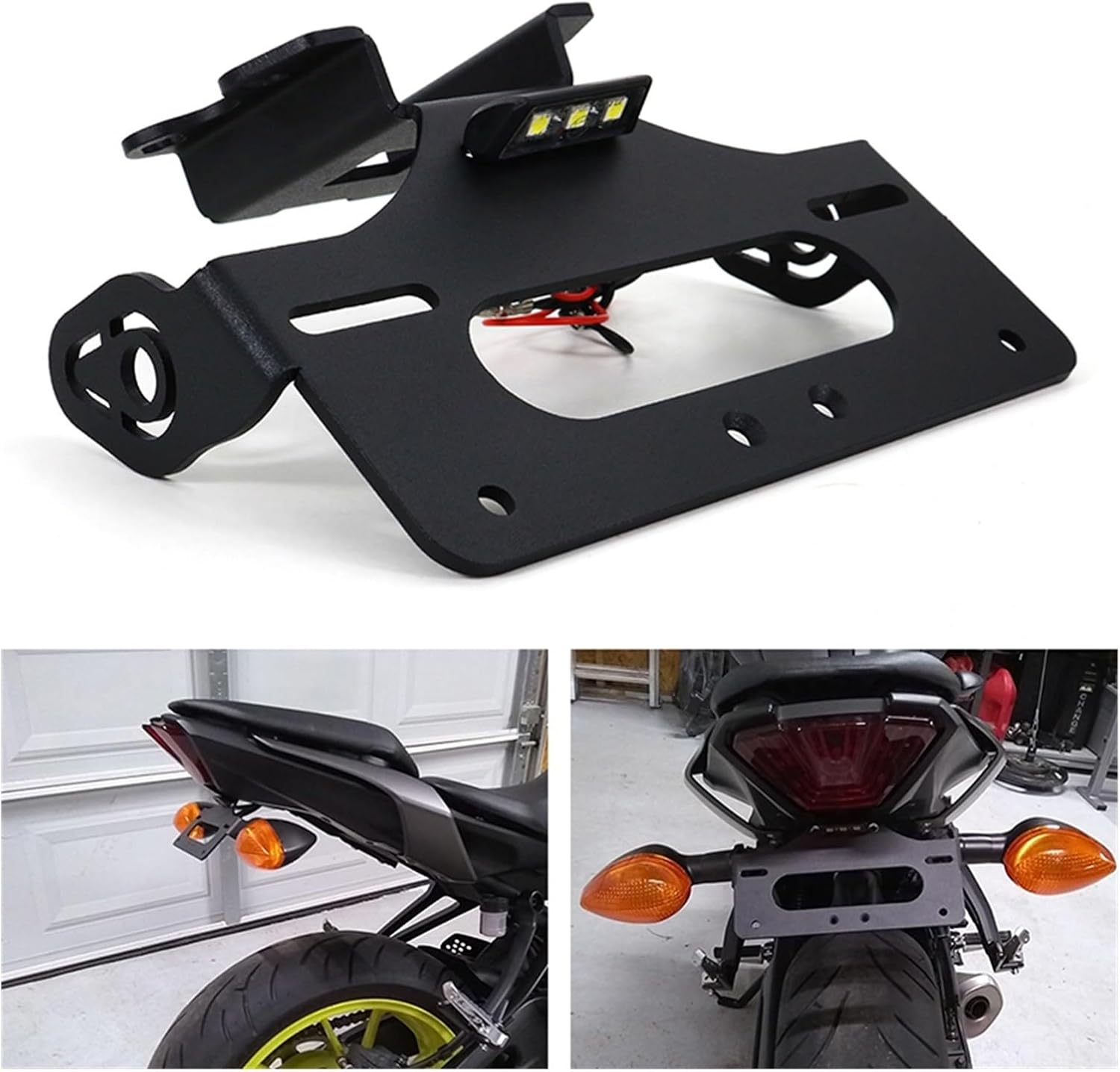 Motorcycle Rear Tail Tidy License Plate Holder Bracket Fender Eliminator Kit Compatible With Yamaha MT-07 2021-2023 YZF R7 2021-2023