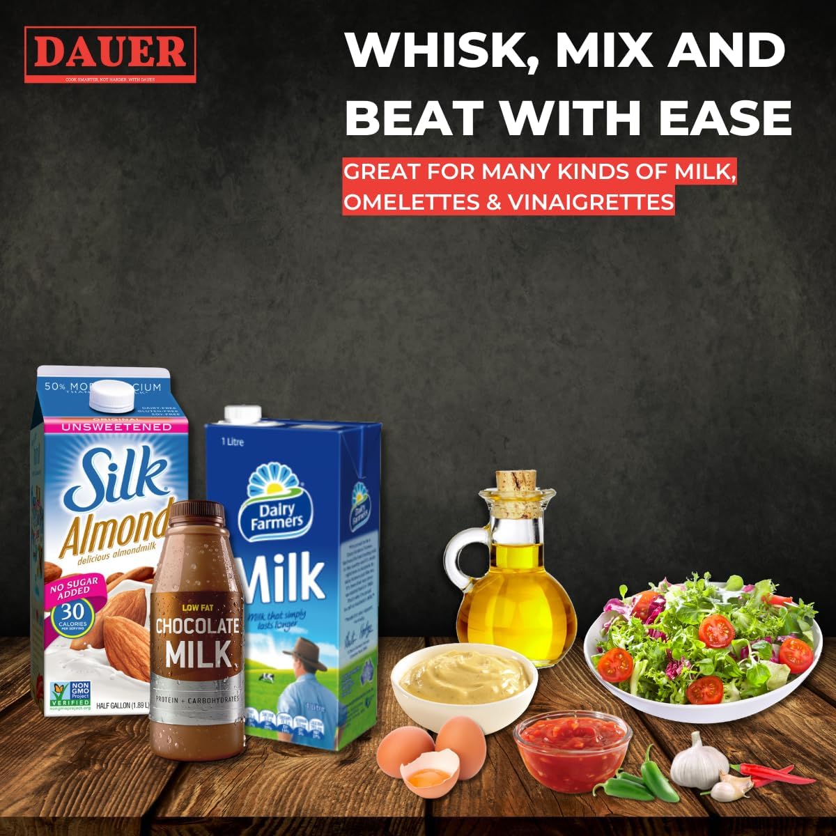 Dairy Maestro – Espumador y batidor de leche prémium para bebidas de calidad barista. Perfecto para capuchinos, lattes, matcha, chocolates