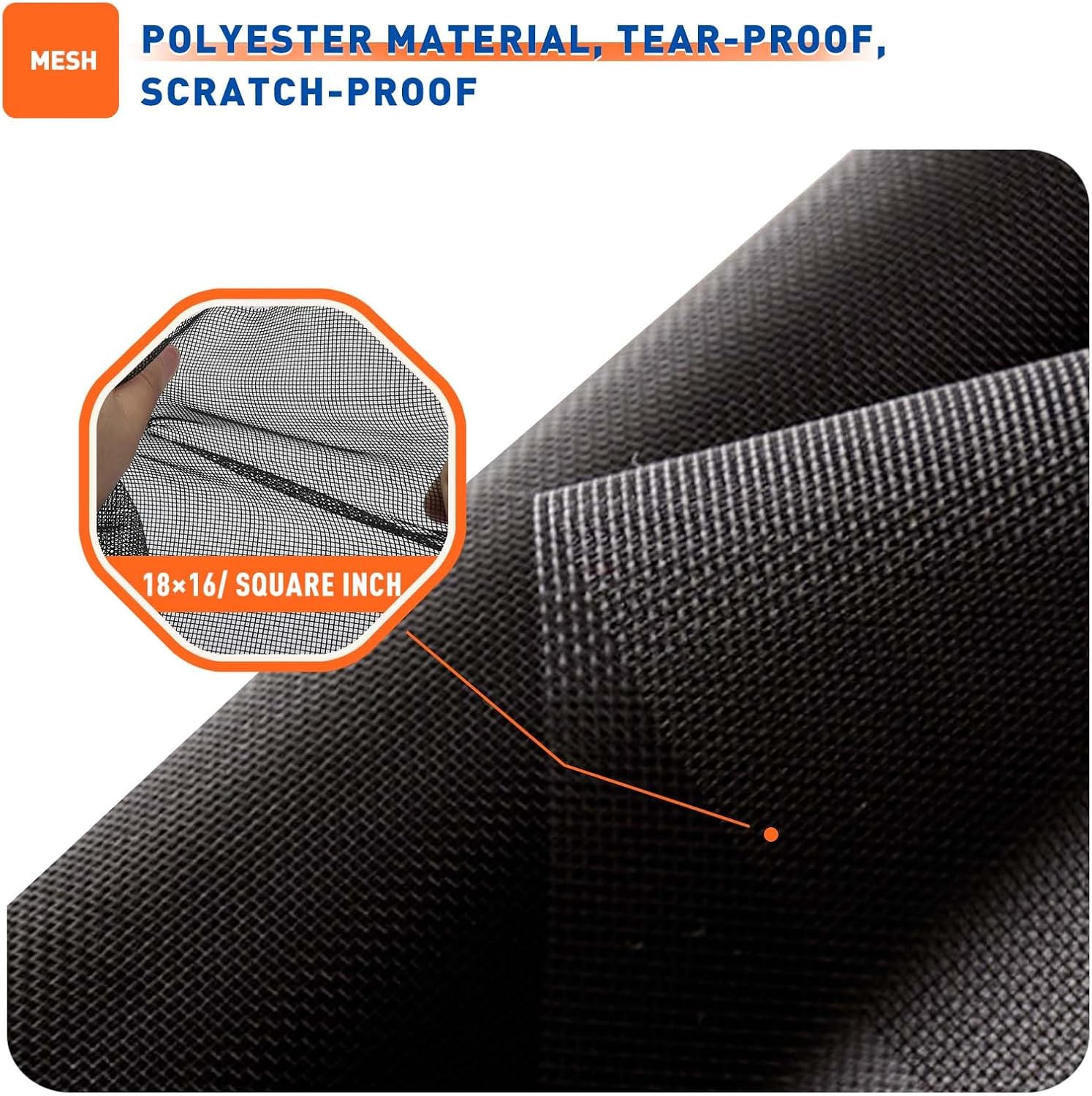 MAGZO Pantalla de repuesto para ventana, 59 pulgadas de ancho x 106 pulgadas de largo, pantalla duradera para ventanas y puertas ajustables, rollo