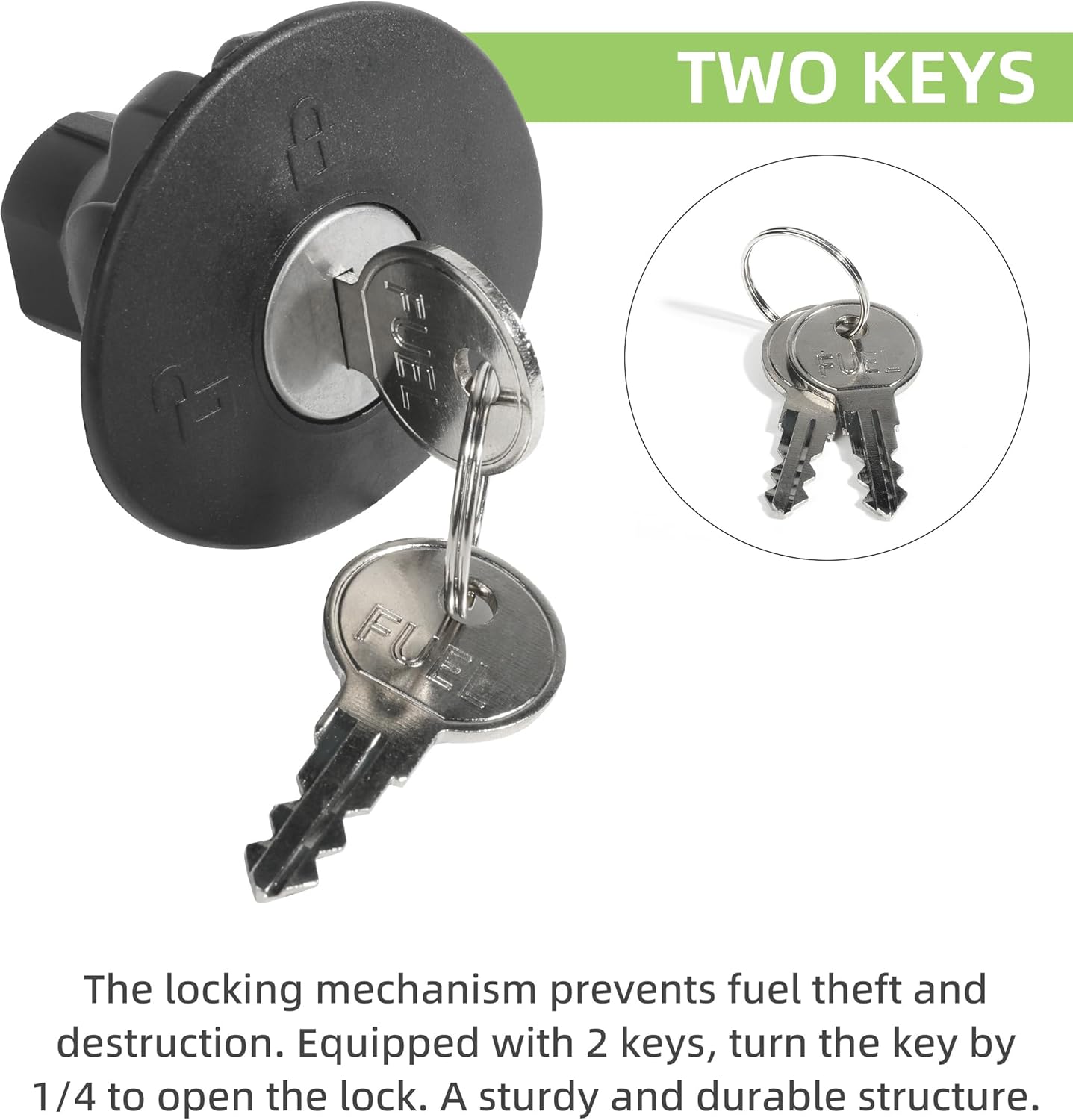 Tapa de gas con bloqueo del tanque de combustible, tapón de llenado de combustible, tapa de gas con llaves, accesorios de automóvil, enchufe de