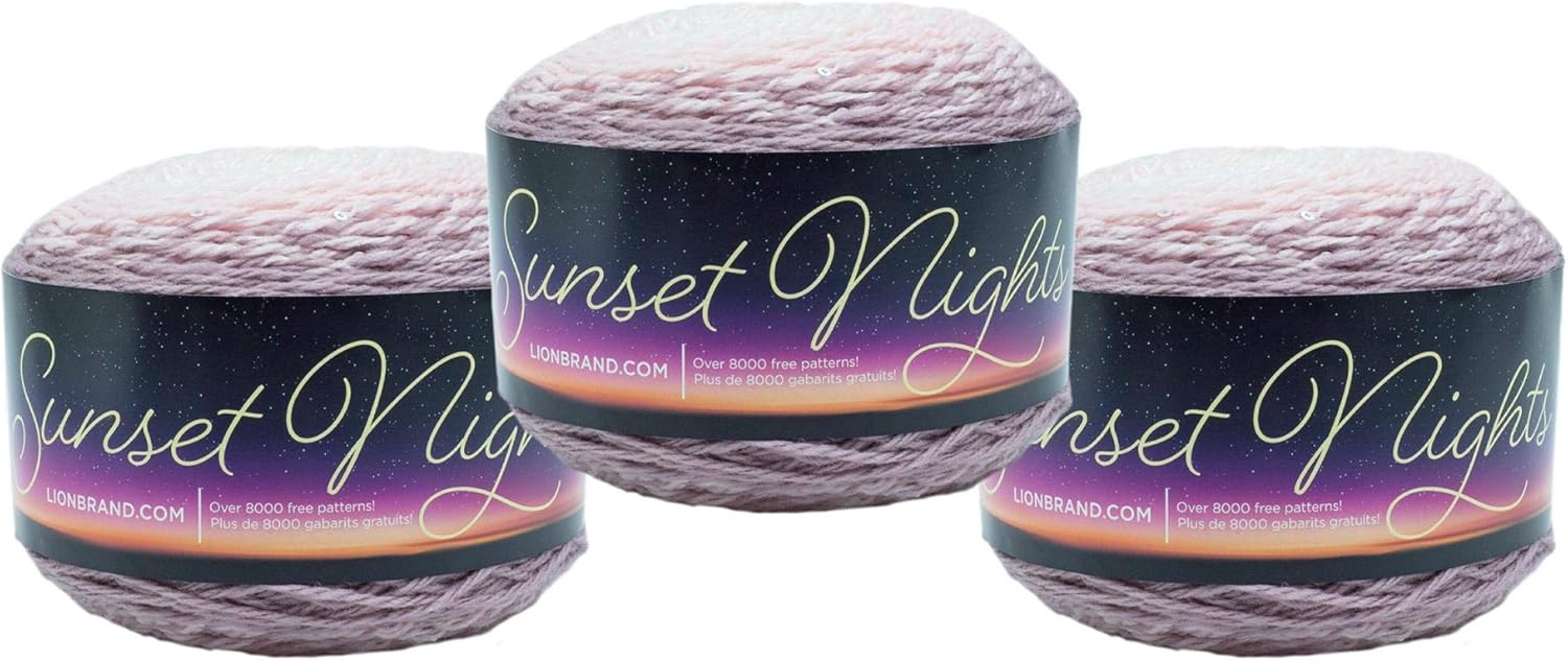 Lion Brand YarnSunset Nights – Ovillo de lana (3 unidades)