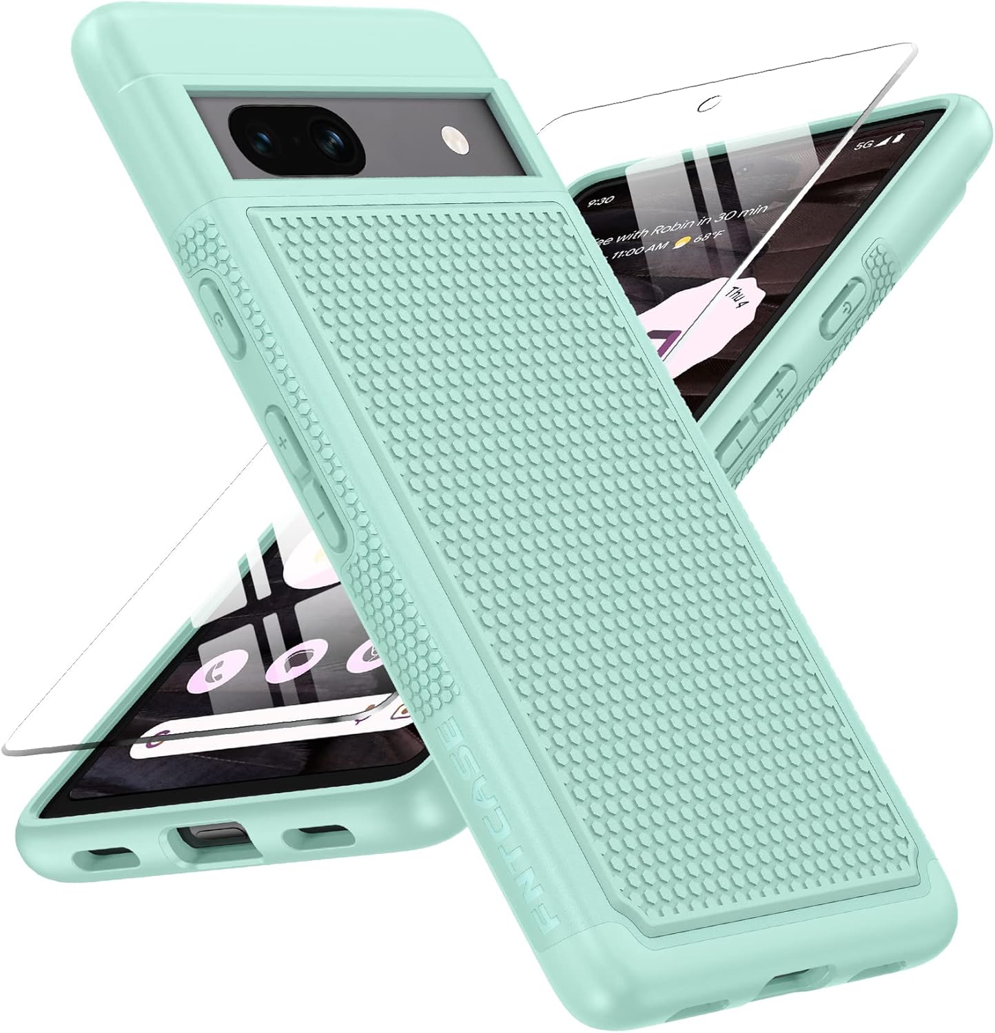 FNTCASE Funda para Google Pixel 7a funda protectora de doble capa resistente para teléfono celular, resistente a prueba de golpes, con parte trasera
