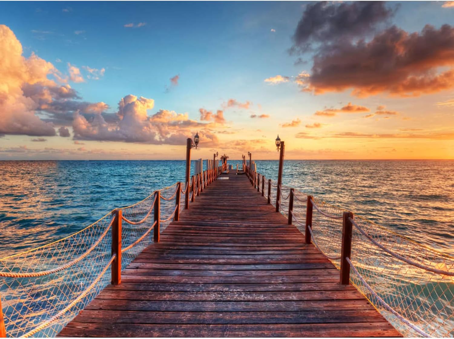 Lxmsja Ocean Bridge Pier – Kit de pintura de diamante para adultos, kits de arte de diamantes 5D DIY, paisaje completo taladro redondo, kits de