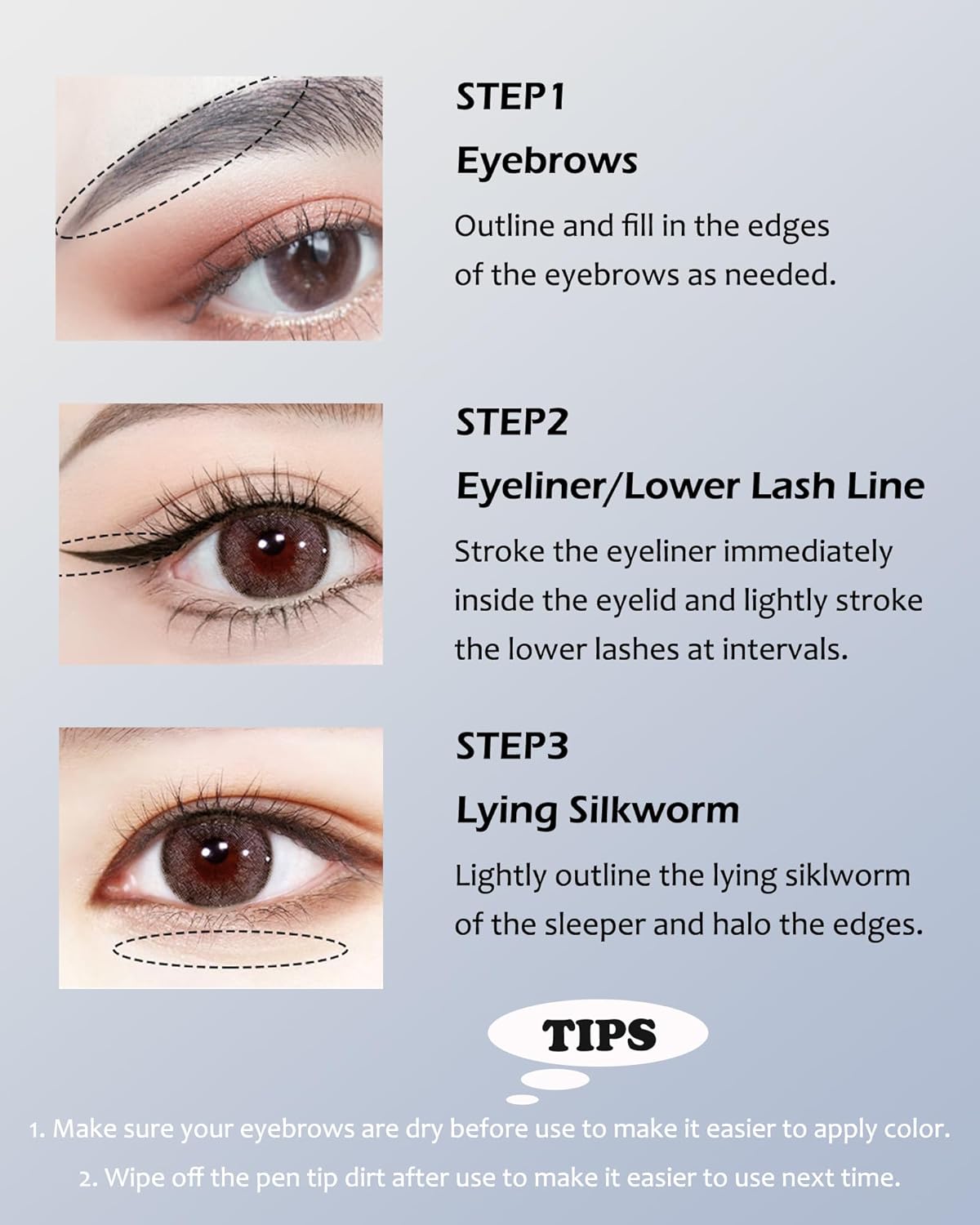 Lápiz líquido para cejas, bolígrafo profesional de tinte de cejas de elevación profesional, 2 unidades, lápiz delineador de ojos de agua de