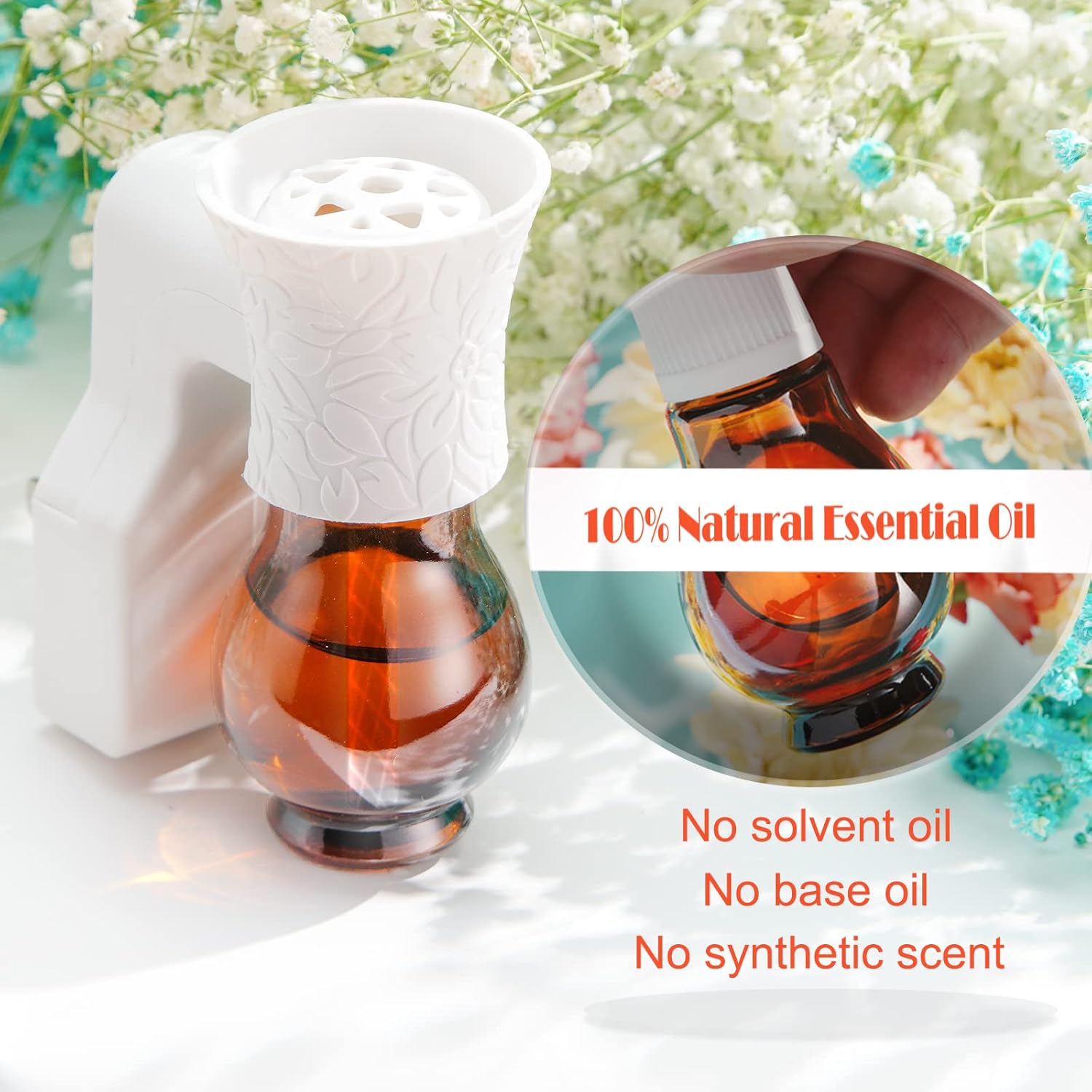 Difusor de aceite esencial enchufable para cocina con aceite (canela de otoño, 1 onza líquida), enchufe de pared natural, ambientador fuerte aroma
