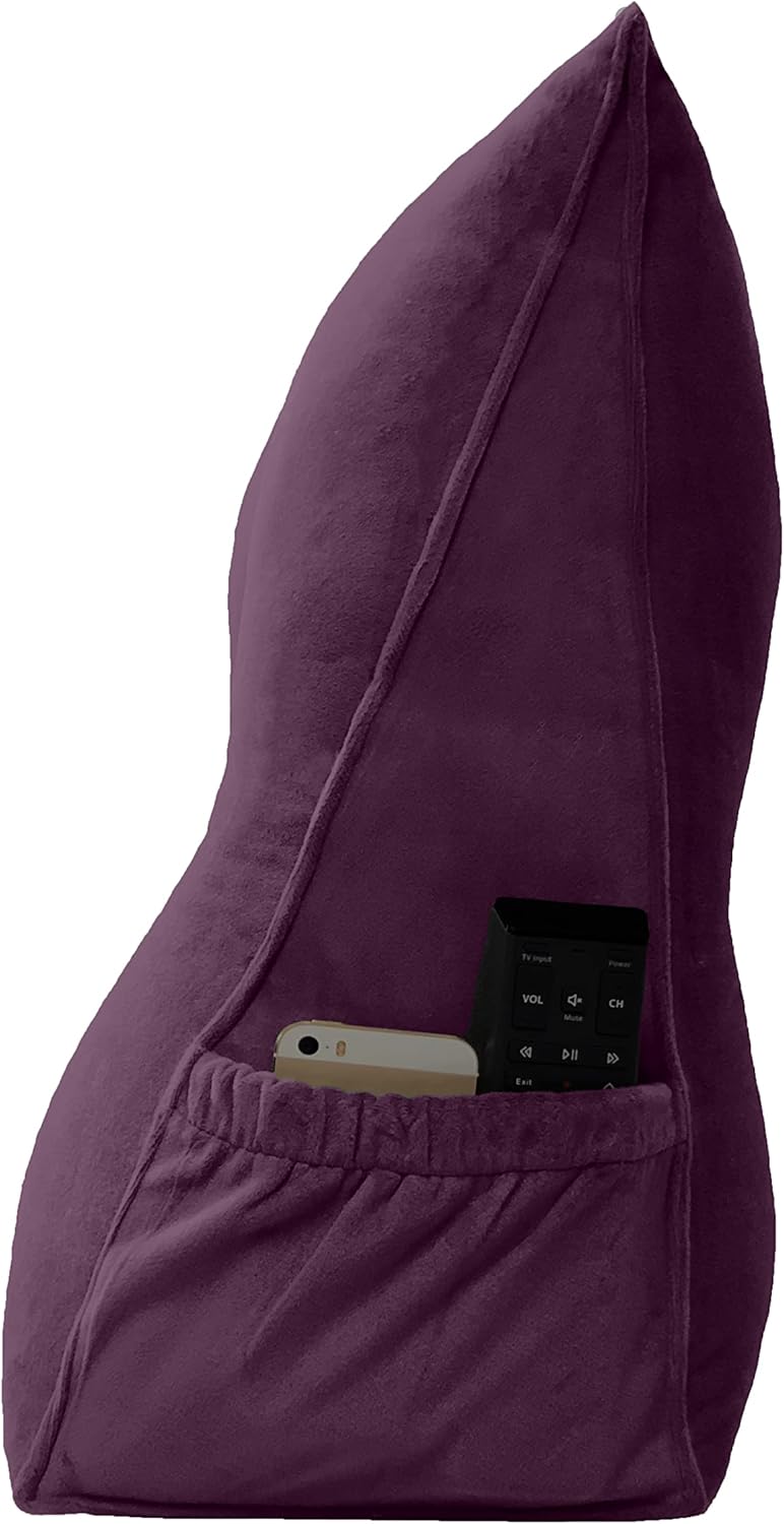 Peachwell Almohada triangular de lectura para reposo en cama, cojín grande para cabecero, respaldo, almohada de cuña con funda extraíble y dos