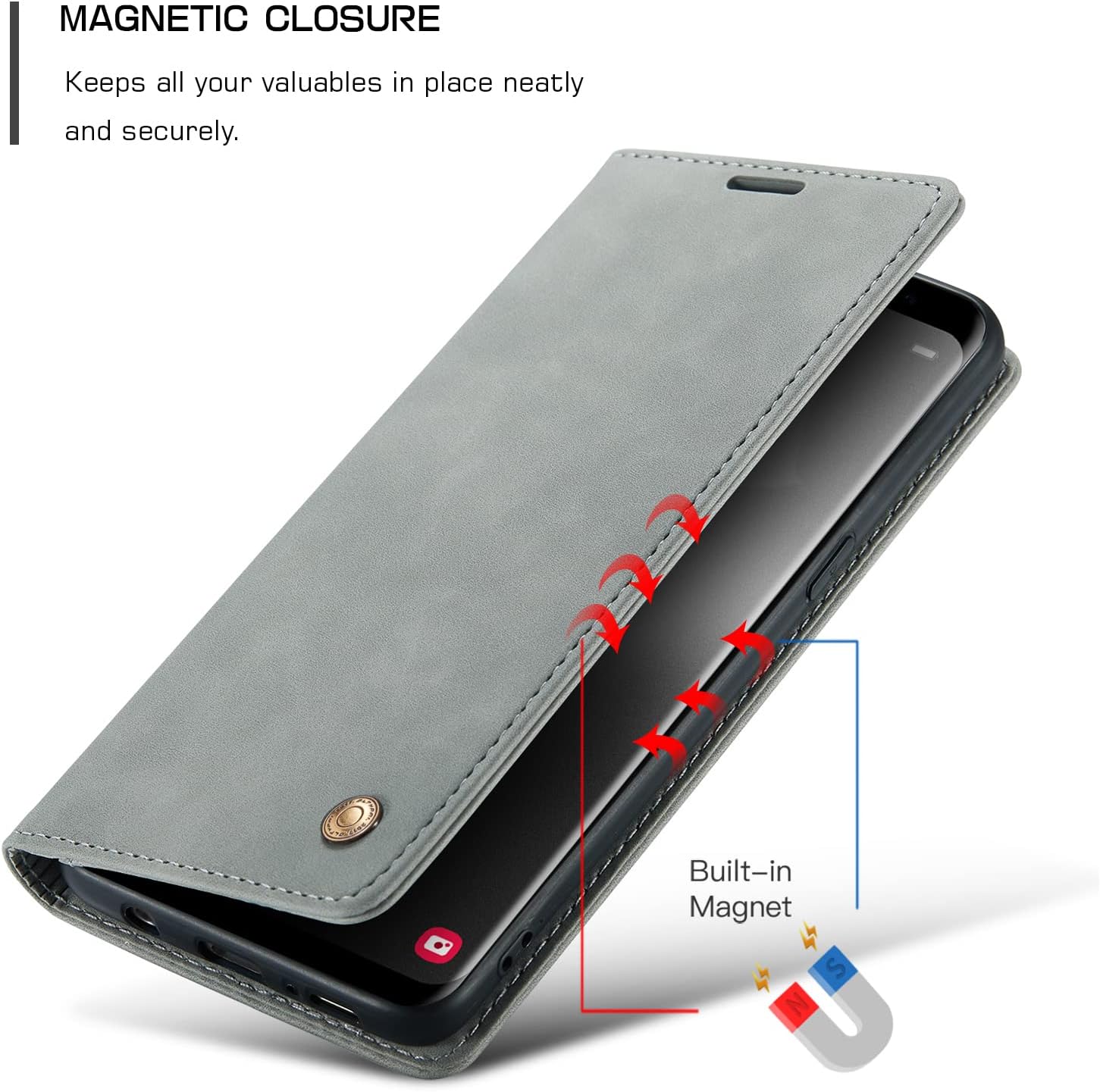 QLTYPRI Funda Para Samsung Galaxy S8 Plus, Vintage PU Cuero Billetera Caso Ranura Para Tarjeta Kickstand Cierre Magnético A Prueba De Golpes Flip