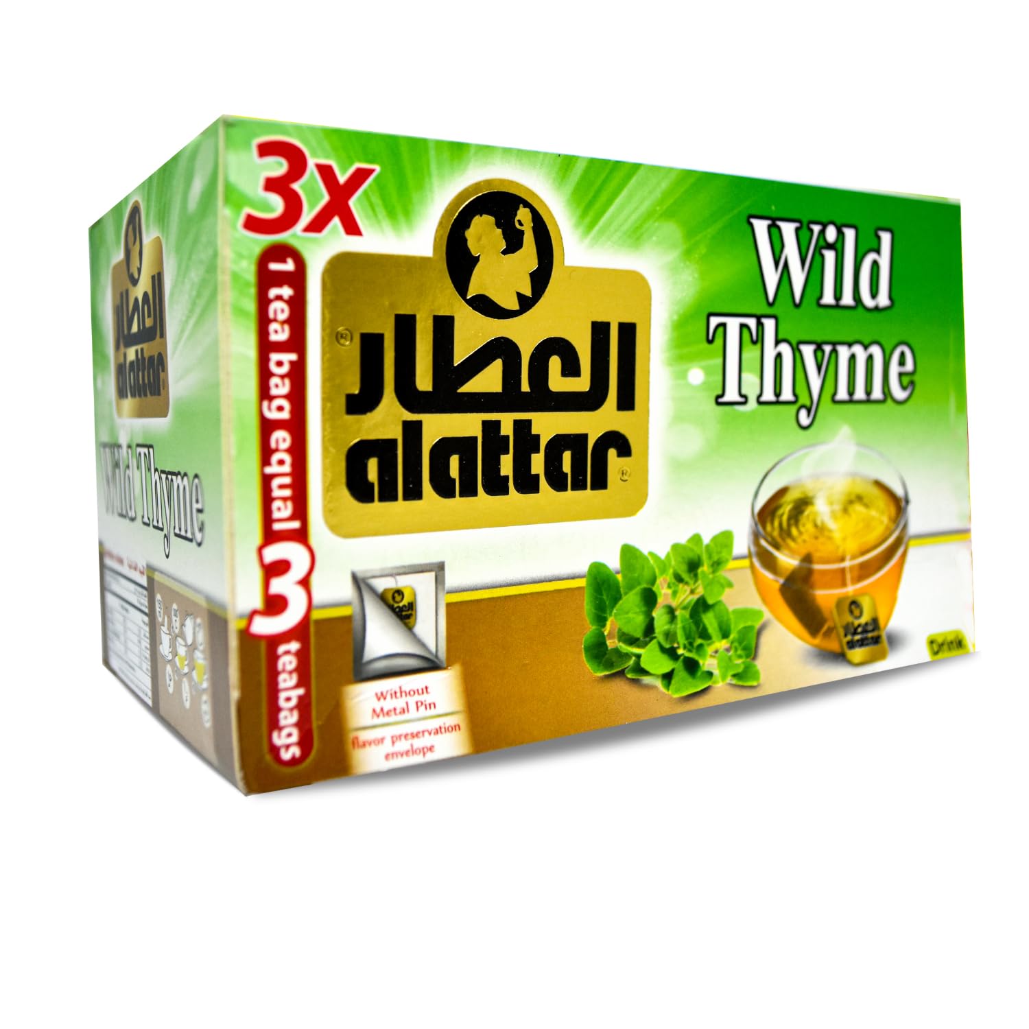 (20 bolsas) AlAttar Tomillo Salvaje Zaetar Té Zaatar Secado Premium Hierbas Egipcias Hierbas Hierbas Naturales Orientales Árabe Sabor Fuerte Sin