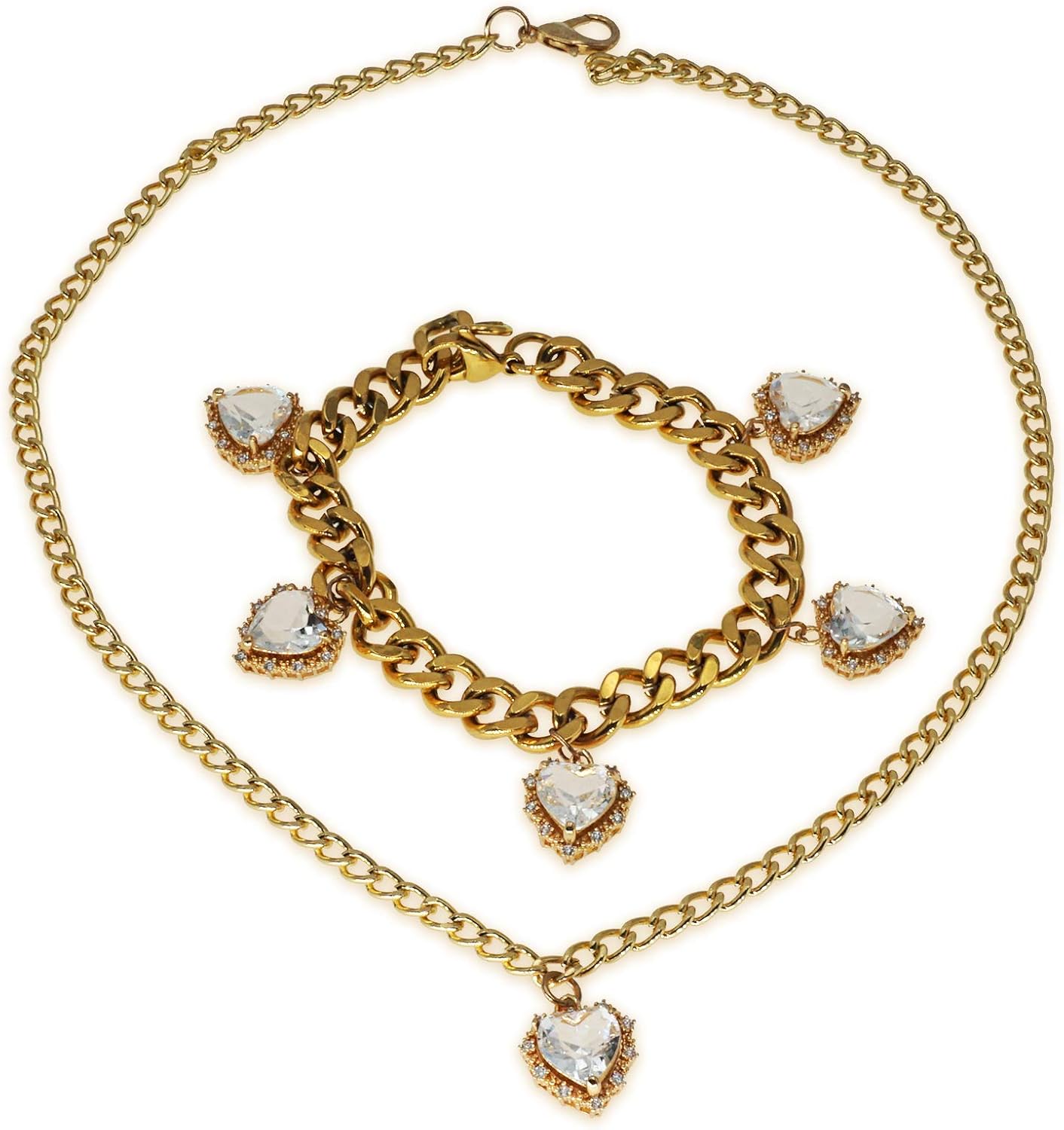 ZeaLian Abalorios de corazón de cristal de aleación chapada en oro para hacer joyas, pulseras, collares, aretes, colgantes, suministros de