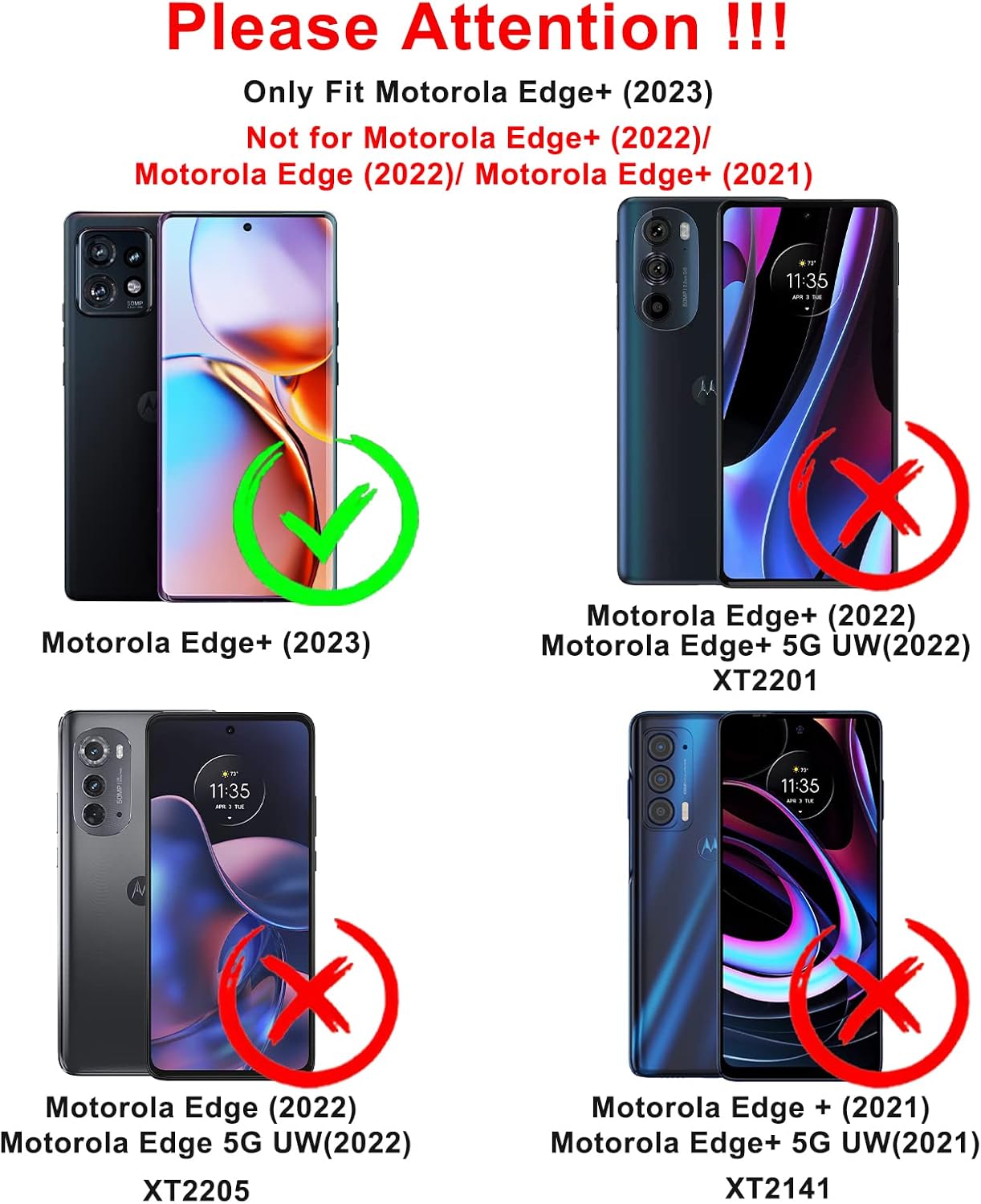 Janmitta Funda para Motorola Edge+ Plus (2023), resistente a prueba de golpes, soporte de anillo de metal giratorio integrado NO para Edge + 2022 o