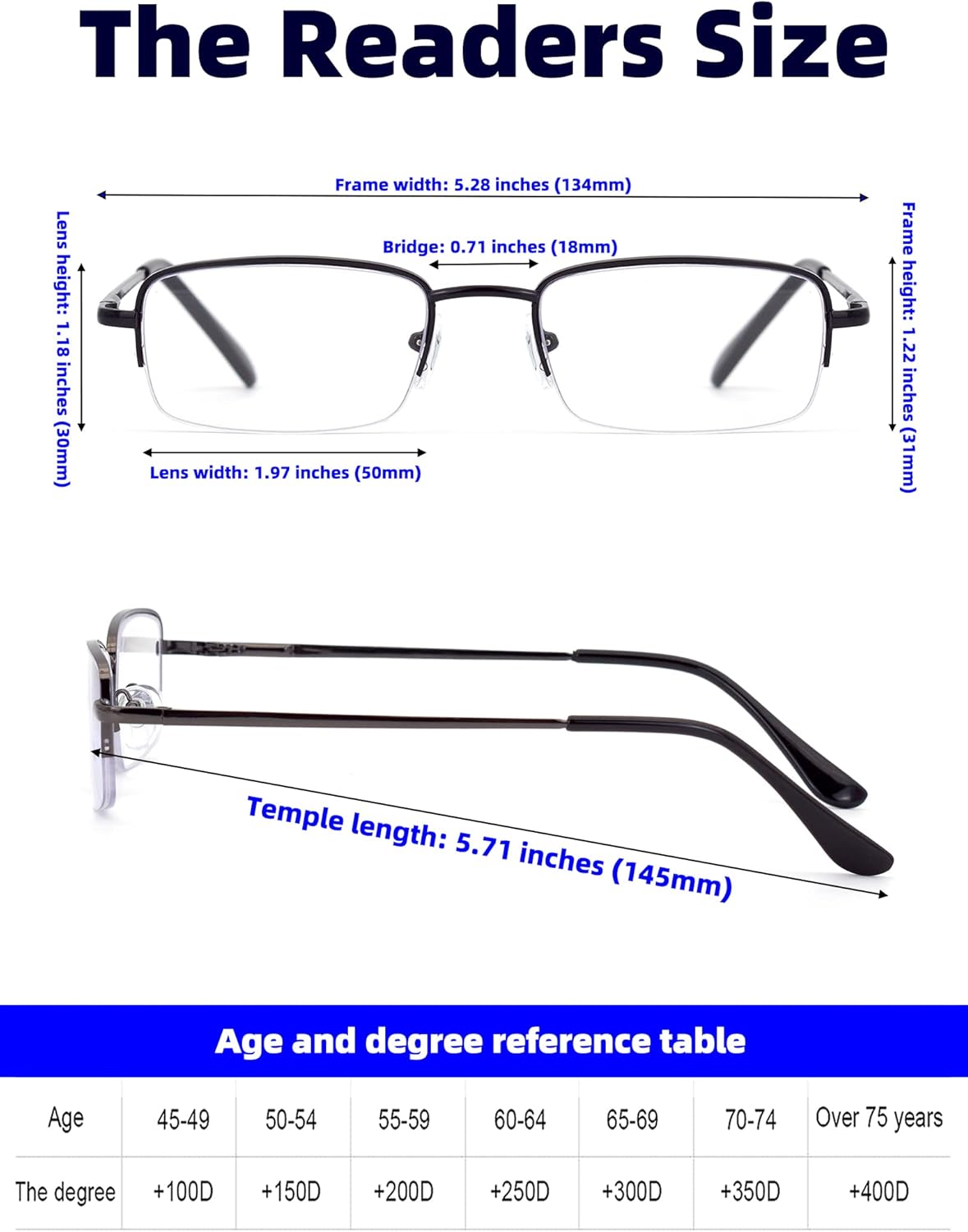 Autojouls Lentes de lectura para hombres y mujeres, muy ligeros, con bisagra de resorte, lentes transparentes, gases para computadora