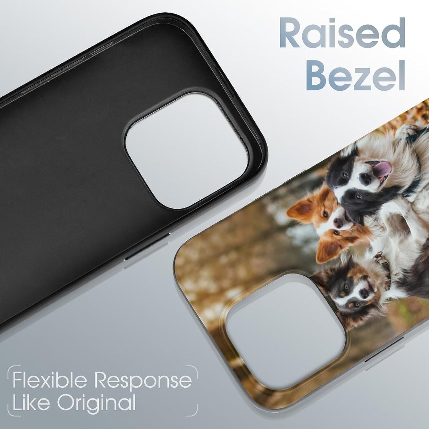 Funda compatible con iPhone 15 Pro Max con estampado de perro Border Collie a prueba de golpes, funda delgada de TPU para mujeres, hombres, niños y