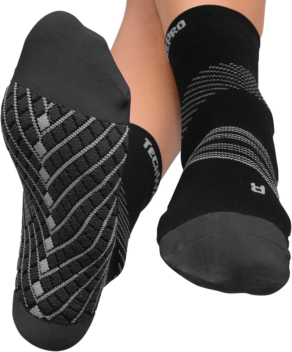 TechWare Pro – Calcetines para fascitis plantar, calcetines de compresión de tobillo de grado terapéutico, para mujeres y hombres Nano calcetines