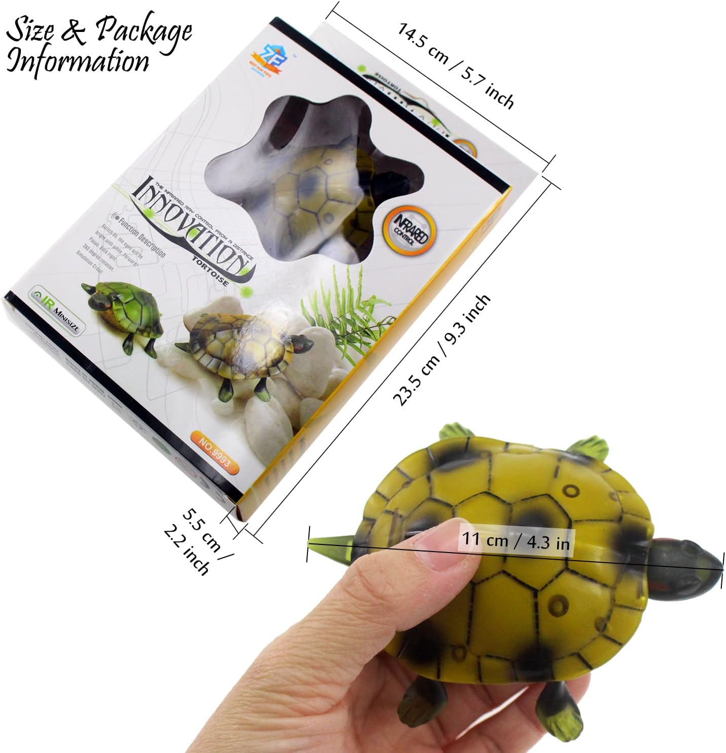 Tipmant Tortuga RC IR Control remoto Tortuga Crawl Vehcile Electric Animal Toy realista para niños pequeños regalos de cumpleaños (marrón)