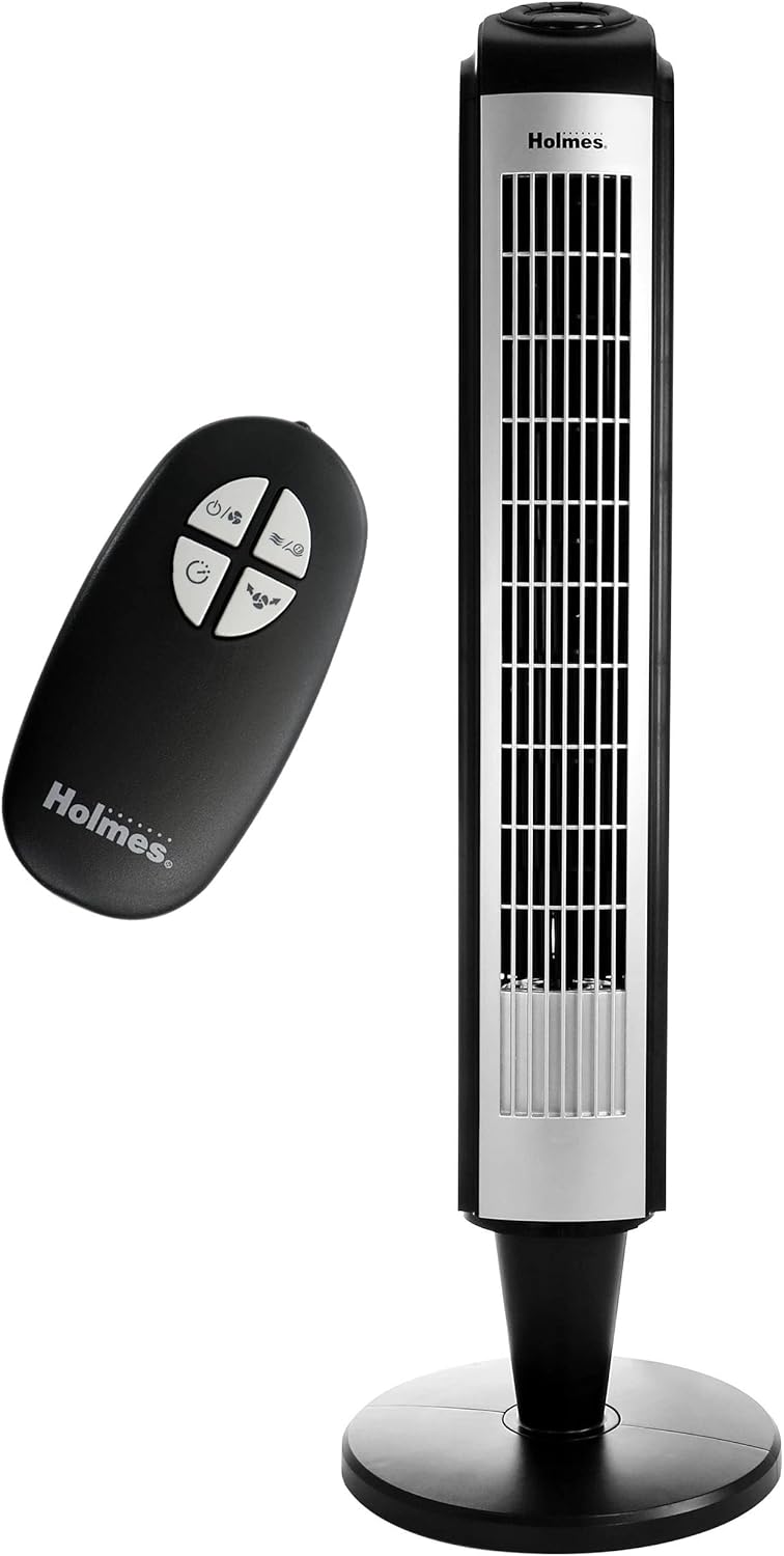 Ventilador oscilante de la torre de 36 pulgadas con teledirigido en Ul plástico negro y plateado 10,7 x 5,4 enumerado