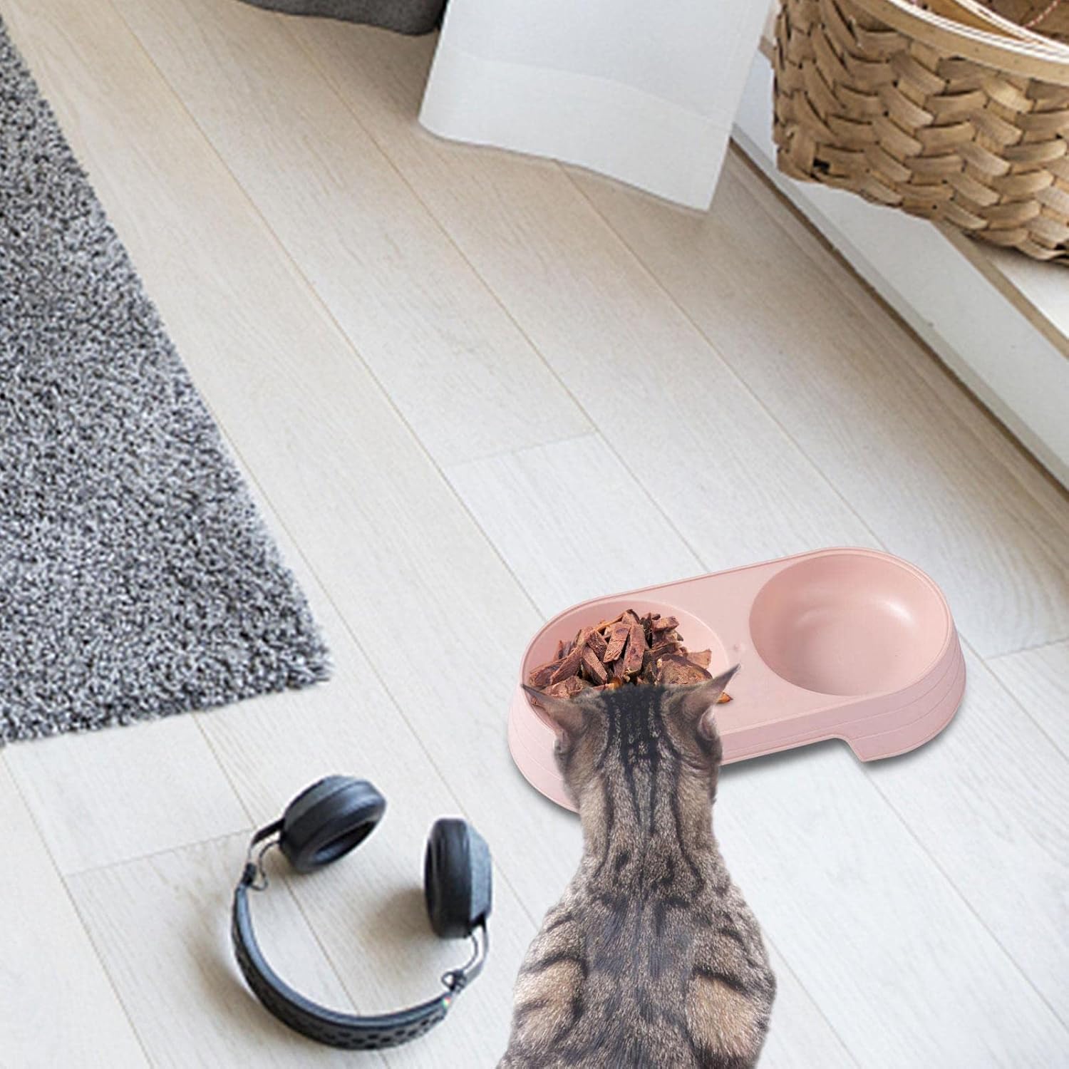 Kumprohu Cuencos de comida para perros  Cuenco doble elevado para gatos, juego de cuencos de comida y agua para cachorros, cuencos para mascotas