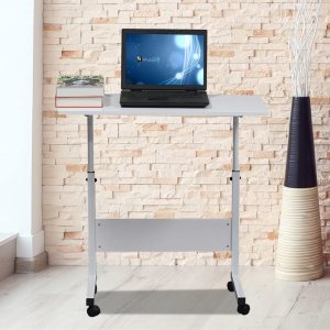 HomVent Bandeja de TV ajustable para sofá, mesa lateral con ruedas, mesa portátil en forma de C, mesa de mesa móvil de madera para computadora HomVent Bandeja de TV ajustable para sofá, mesa lateral con ruedas, mesa portátil en forma de C, mesa de mesa móvil de madera para computadora