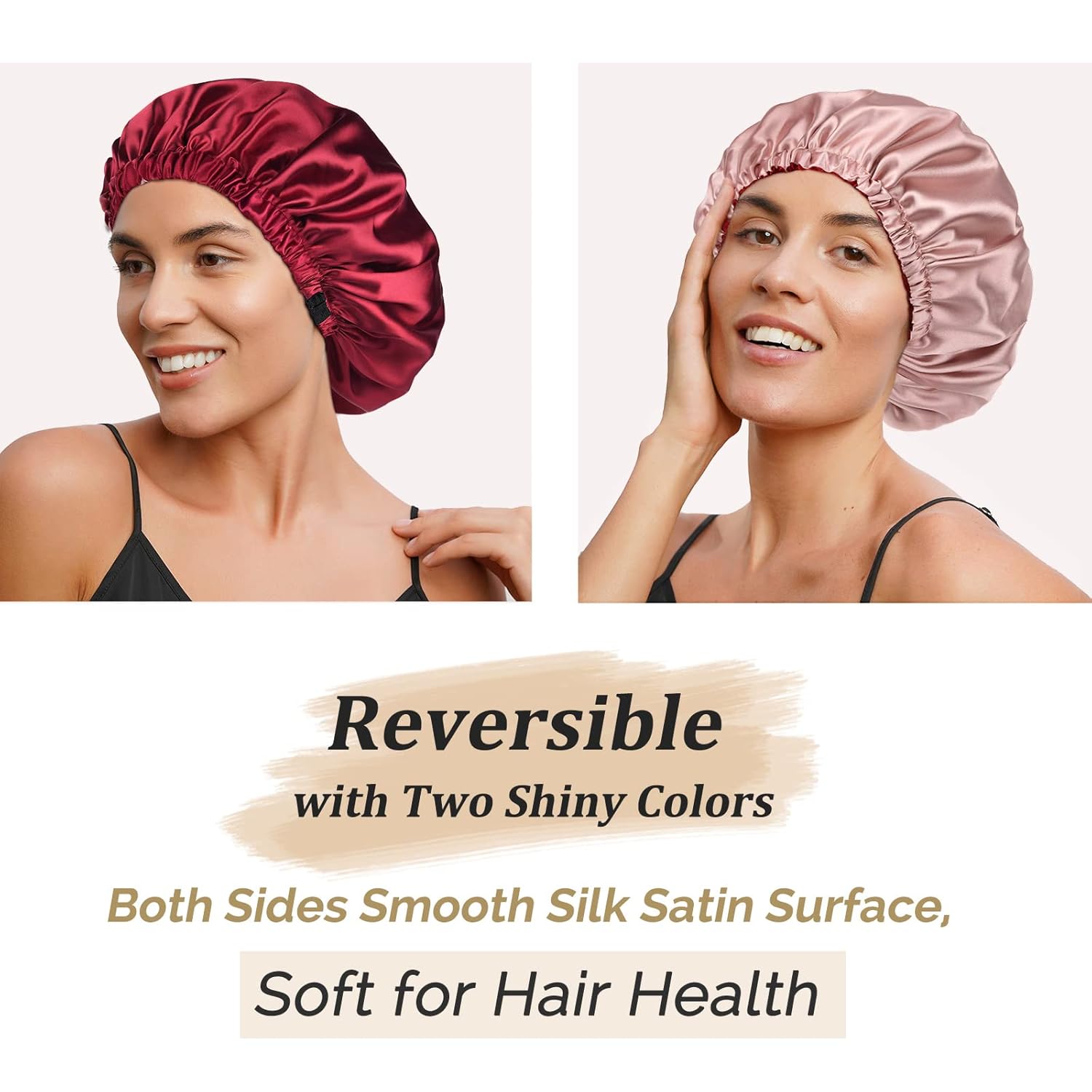 Gorro de satén de seda para el cabello para dormir, capó para el cabello para mujeres, cabello rizado y natural
