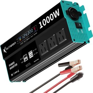 Inversores de corriente de 1000 W, 12 V CC a 110 V CA, convertidor para vehículos USB-CPD de 25 W, puertos de carga rápida, adaptador de cargador de Inversores de corriente de 1000 W, 12 V CC a 110 V CA, convertidor para vehículos USB-CPD de 25 W, puertos de carga rápida, adaptador de cargador de