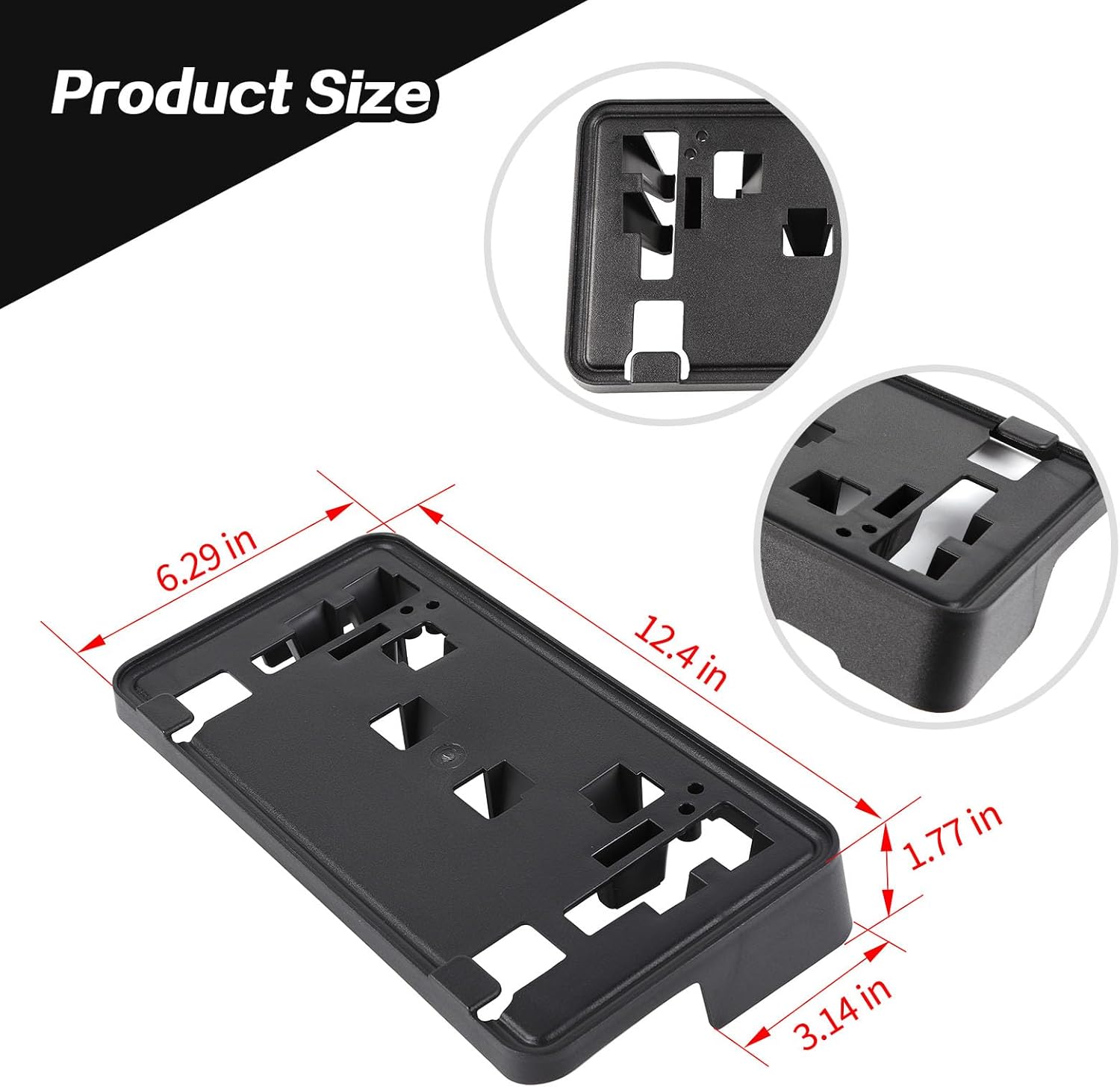 JeCar Soporte de montaje para placa de matrícula F150 compatible con Ford F150 2021+ Marco de soporte de placa frontal (negro)