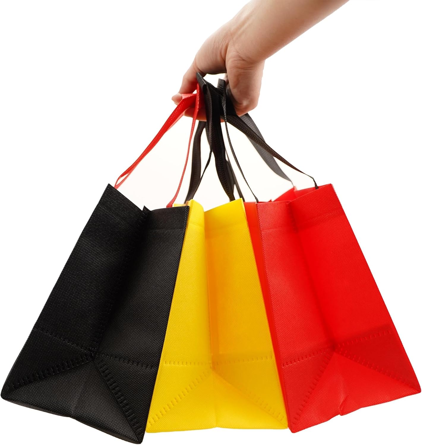 Bolsos no tejidos reutilizables de encargo de la mercancía a granel con las manijas para las compras, Negro –