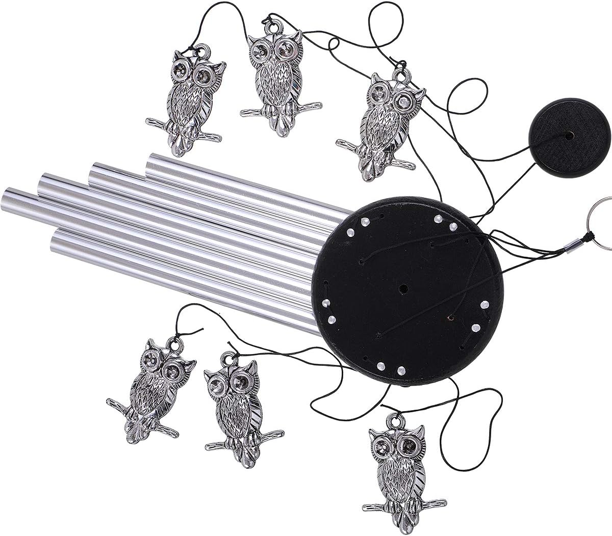 Campanillas de viento de búho al aire libre para decoración de interiores, campanas de viento de búho hechas a mano, campana de viento romántica