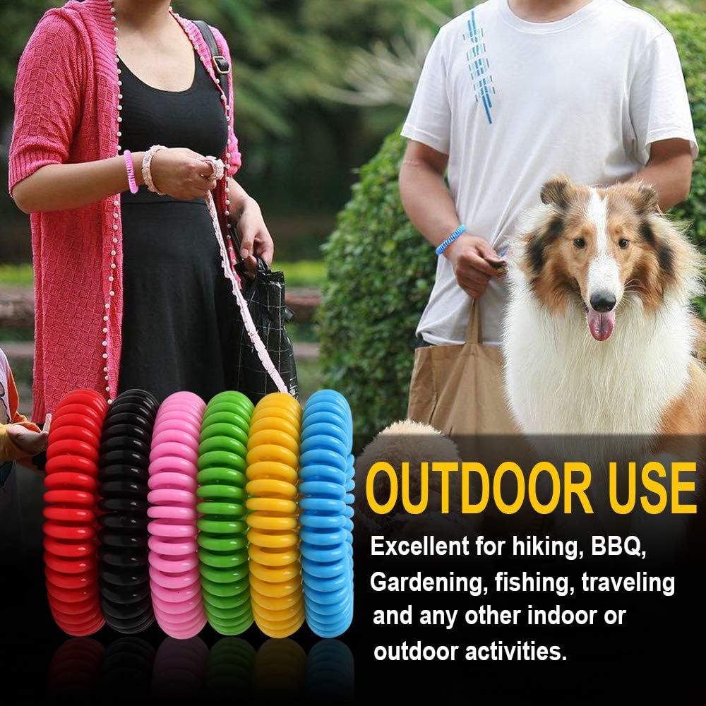 Paquete de 24 pulseras de mosquitos, pulseras de mosquitos al aire libre para adultos y niños, bandas impermeables envueltas individualmente sin DEET