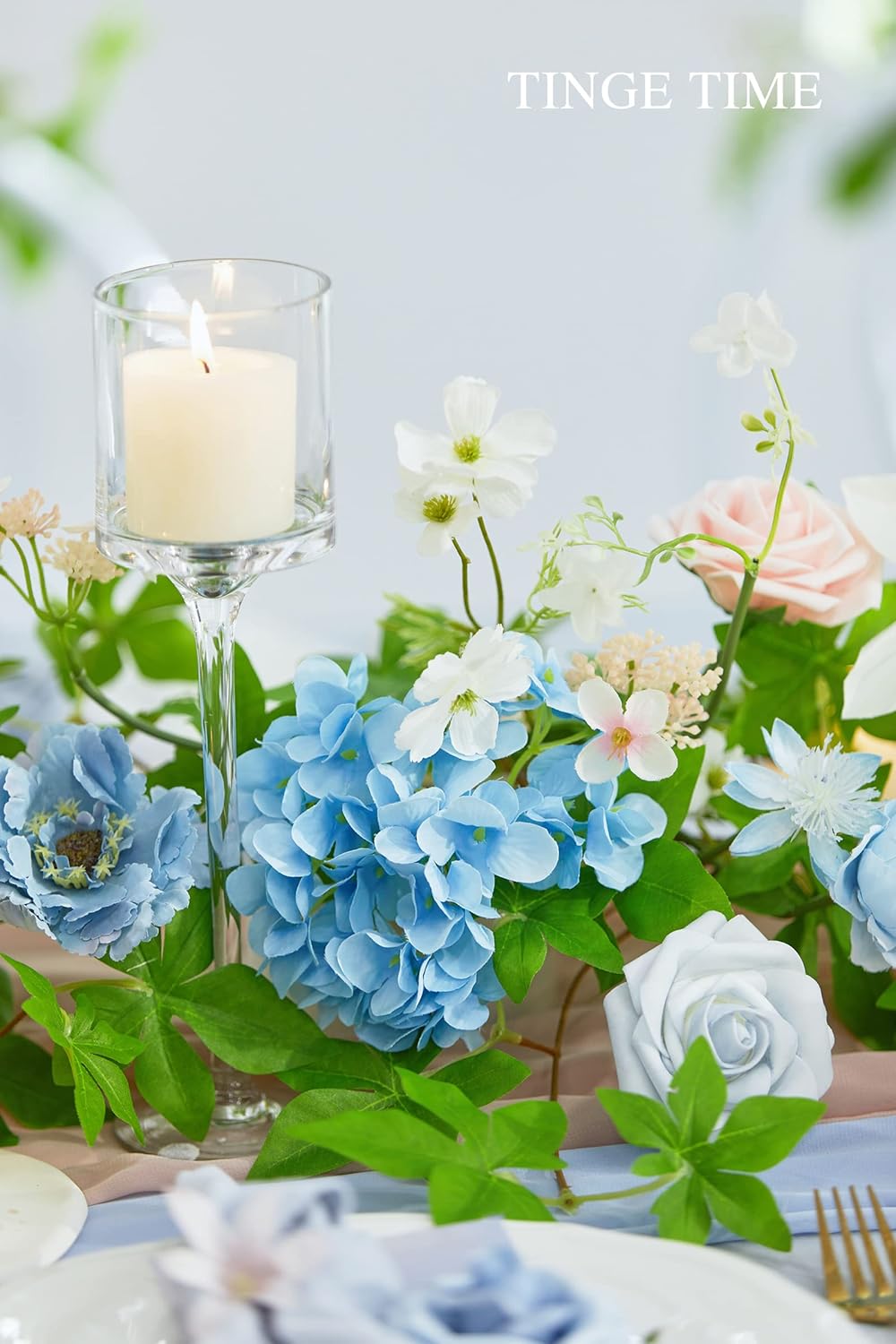 TINGE TIME Guirnalda de flores de 6 pies, guirnaldas para decoración con flores con tarjeta perfumada, ambientador, rosas artificiales para boda,