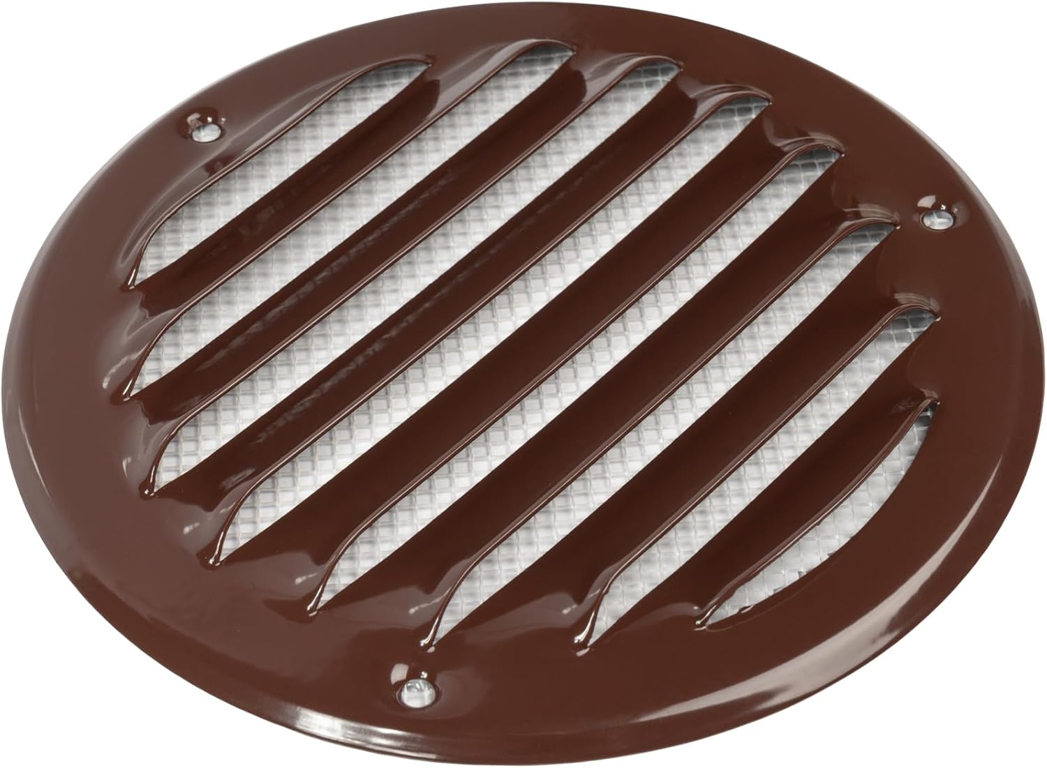 Paquete de 2 cubiertas de ventilación marrones de 4 pulgadas – Ventilación redonda de metal Soffit – Rejilla de ventilación de aire – Cubierta de