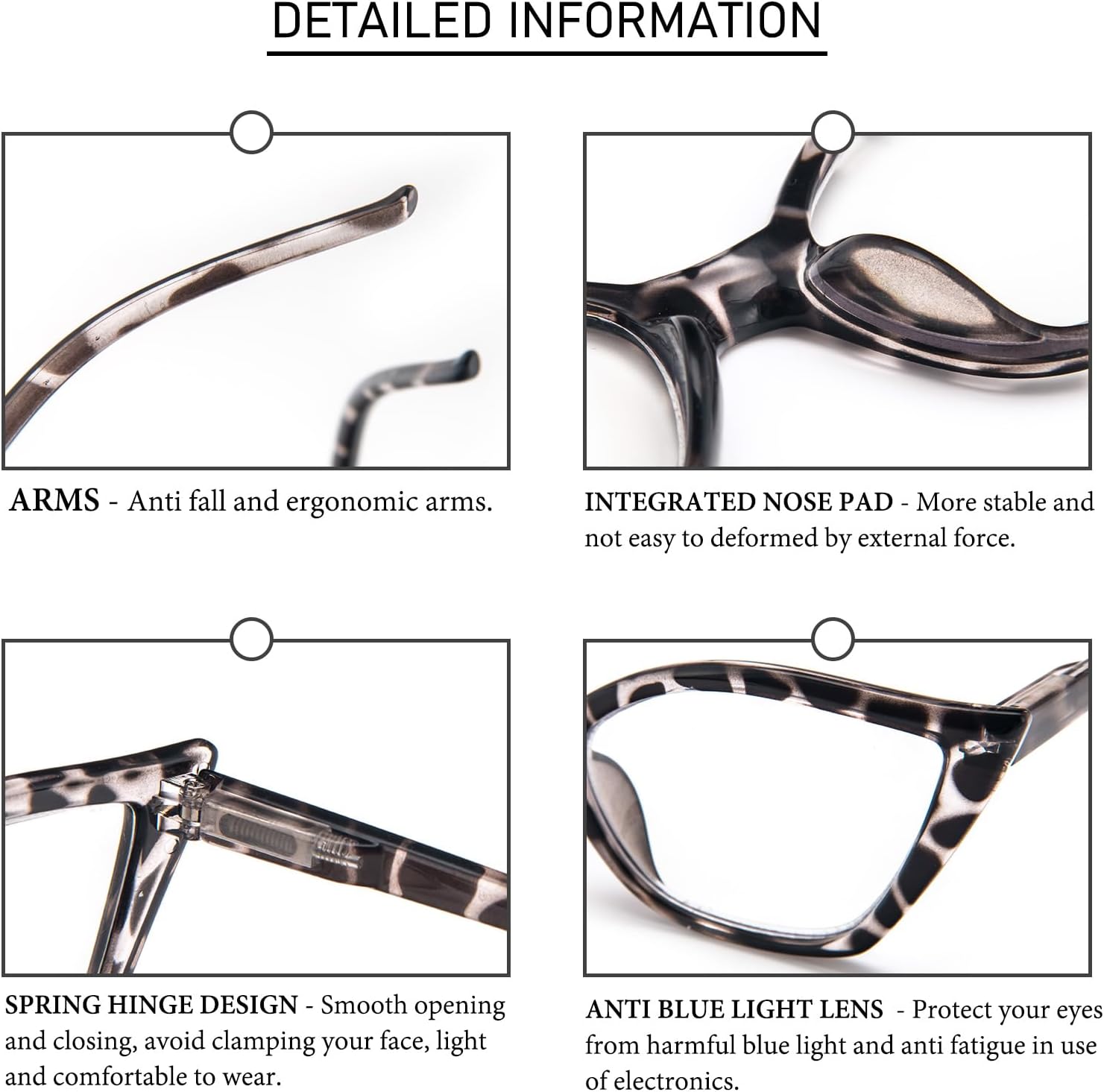 DXYXYO Gafas de lectura de ojo de gato para mujer, paquete de 3 unidades, anti luz azul, para lectura de computadora, estilo retro con bisagra de