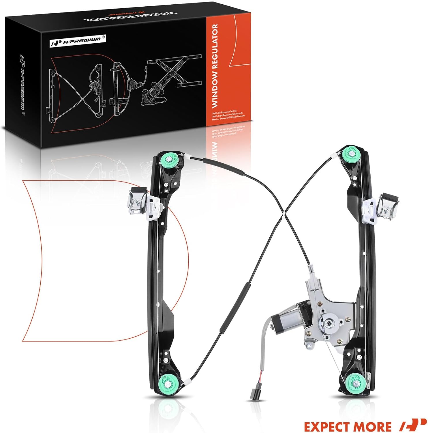 A-Premium Elevalunas eléctrico con motor compatible con Ford Focus 2008-2011 Delantero derecho del pasajero