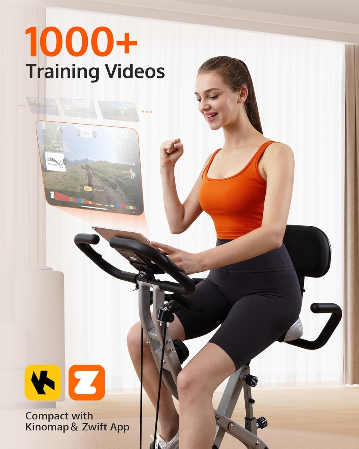 YOSUDA Bicicleta de ejercicio, bicicleta estática plegable para personas mayores, X-Bike magnética para entrenamiento de gimnasio en casa