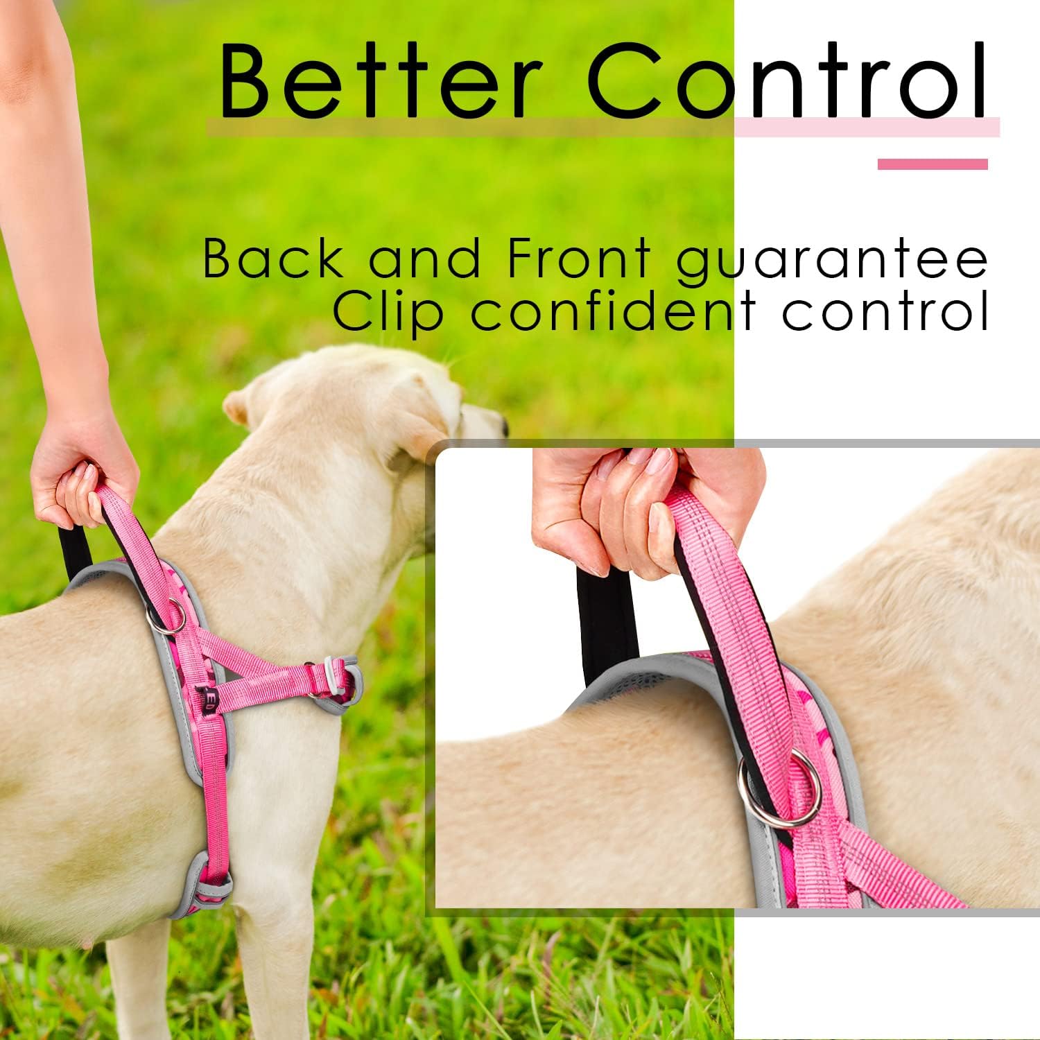 ADVENTUREMORE Arnés para perros grandes, antitirones, arnés deportivo tipo halter reflectante transpirable chaleco para perro a prueba de escapes
