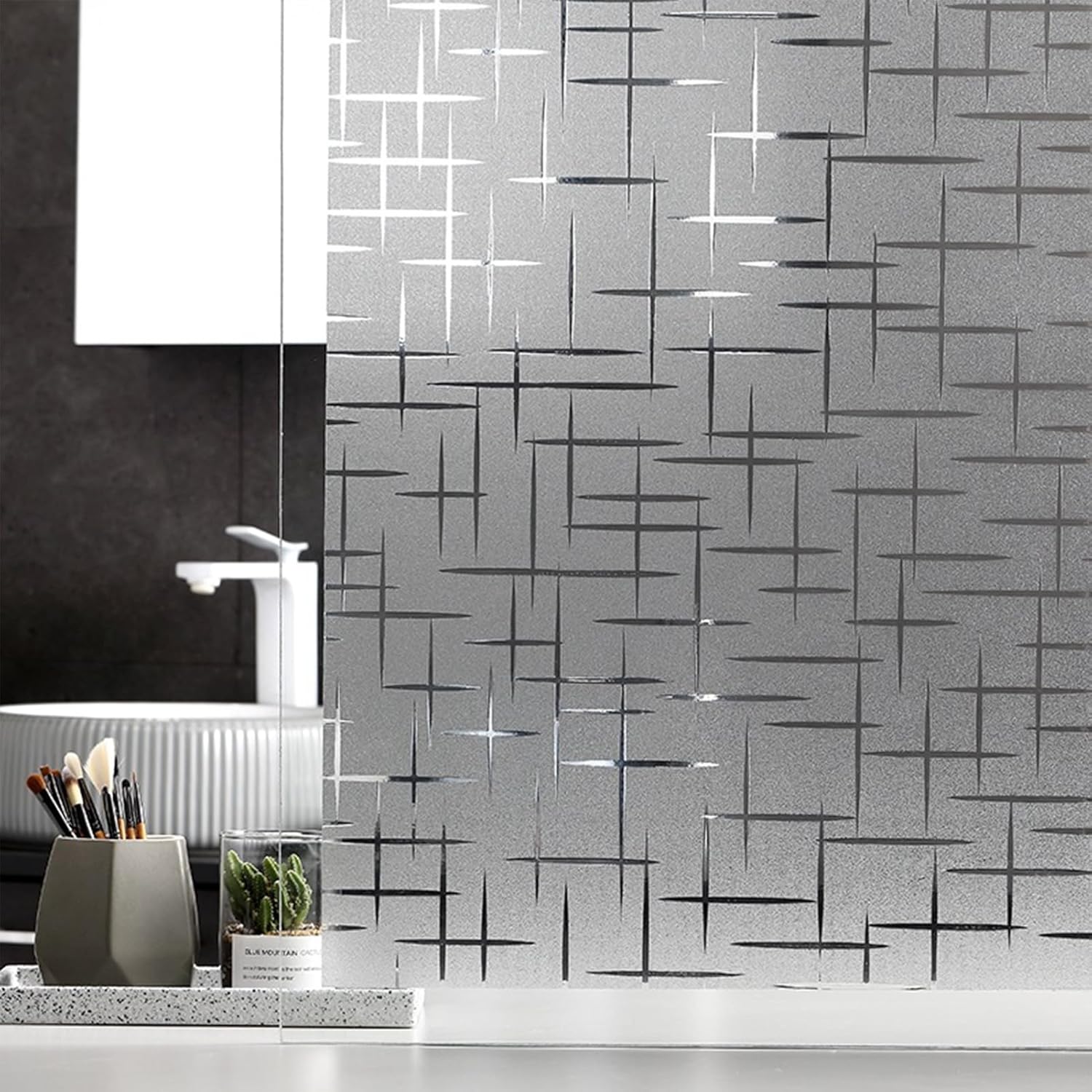 Película de privacidad para ventana, calcomanía decorativa extraíble de vidrio, vinilo 3D con bloqueo solar y UV, calcomanías para ventanas de