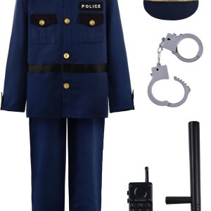 ReliBeauty Disfraz de policía para niños, disfraz de Halloween para niños ReliBeauty Disfraz de policía para niños, disfraz de Halloween para niños