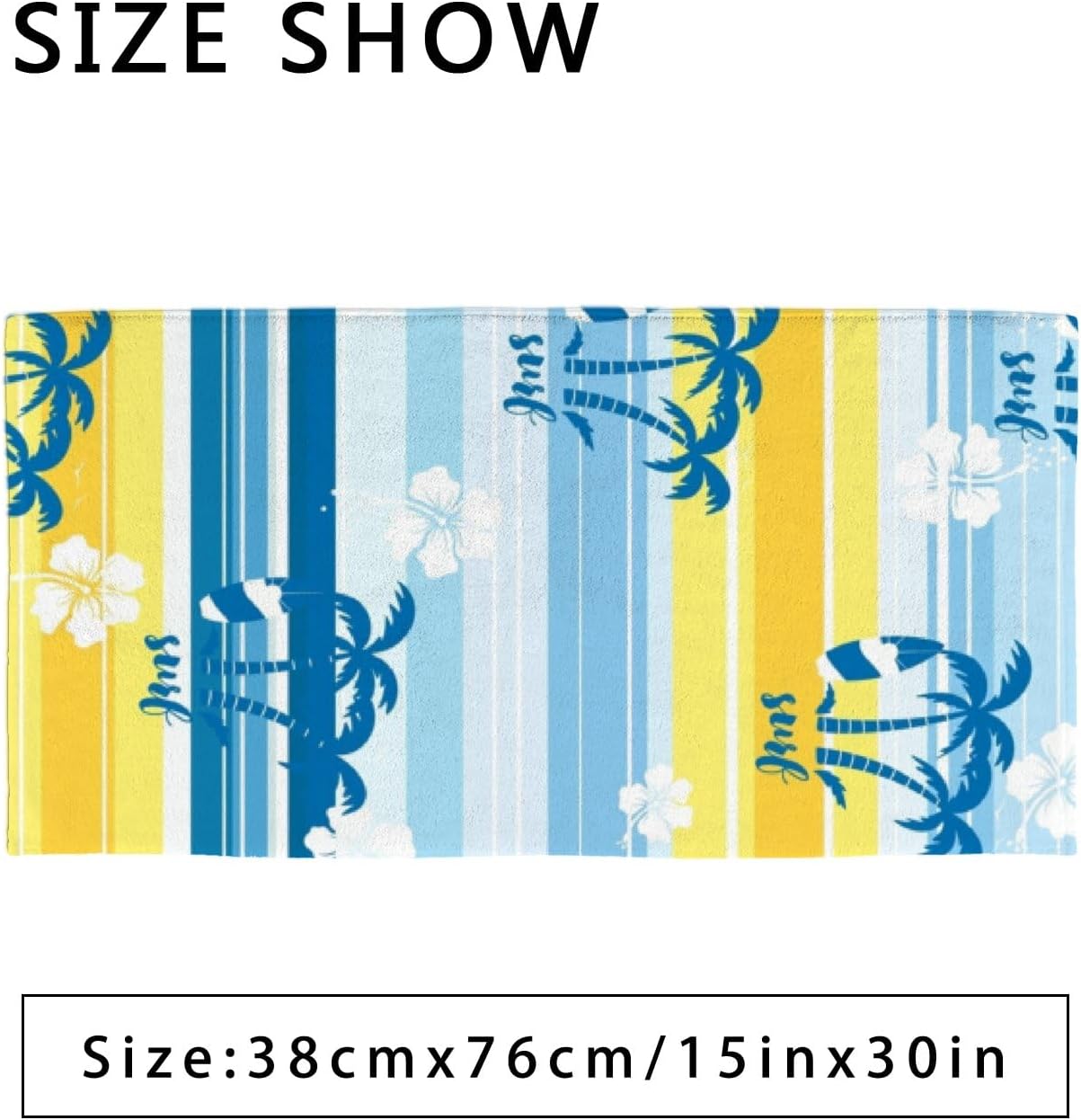 Hand Towels Face Towels Set of 2 Summer Mood Windsurf Plam Trees Soft Comfortable Polyester Microfiber Fast Water Absorbent Towels for Bathroom
