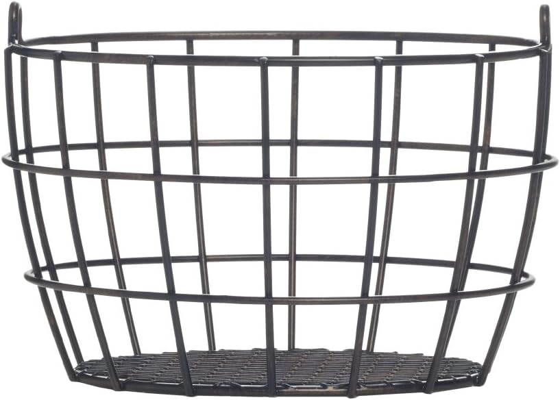 Gourmet Basics by Mikasa Harbor – Cesta de almacenamiento de frutas de metal de 2 niveles, color negro antiguo