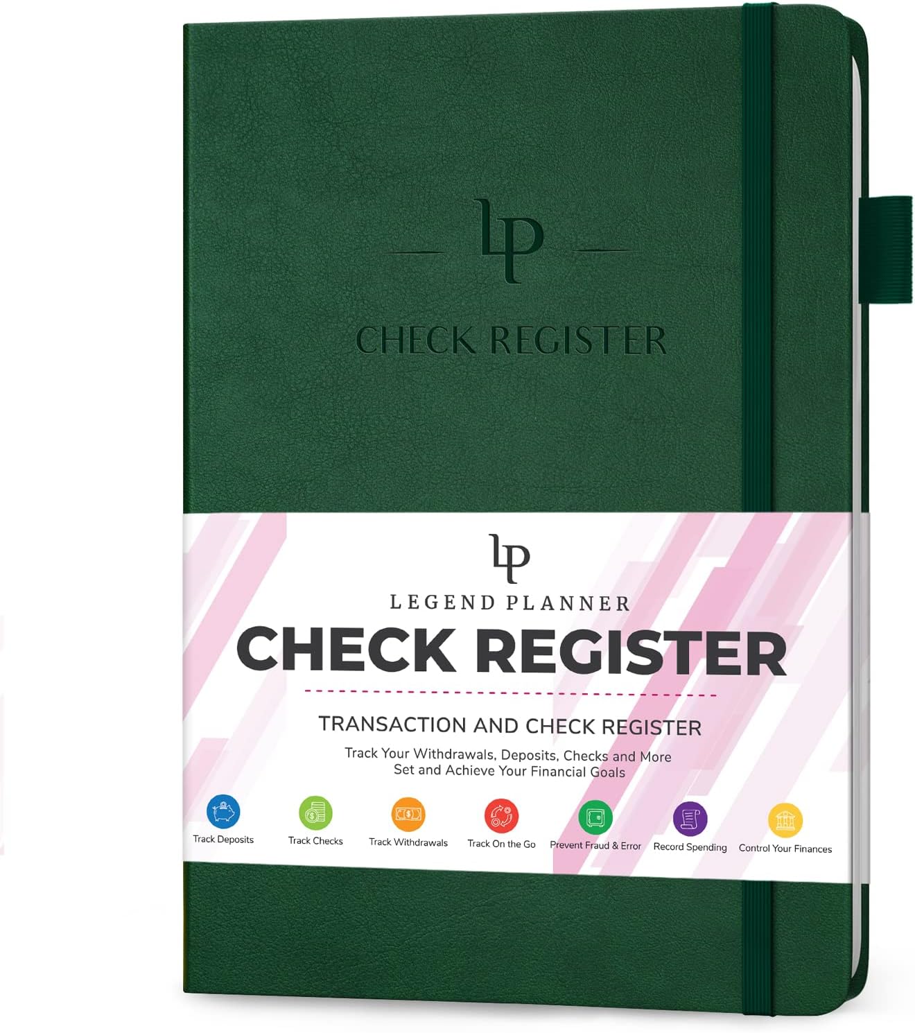 Legend Planner Libro de registro de cheques – Libro contable para pequeñas empresas y uso personal – Registro de chequera para rastrear