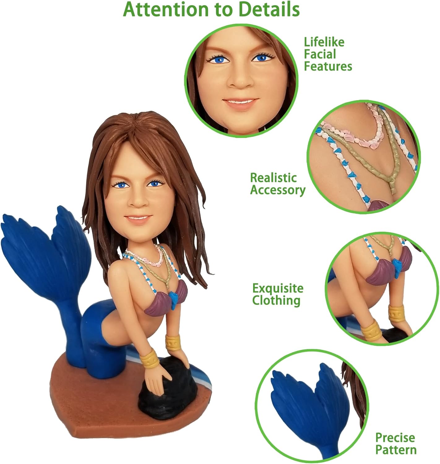 Mydedor – Figura de cabeza de bobble personalizada, regalo de cumpleaños para la familia, figuras de cabeza de bobble hechas a mano, regalo