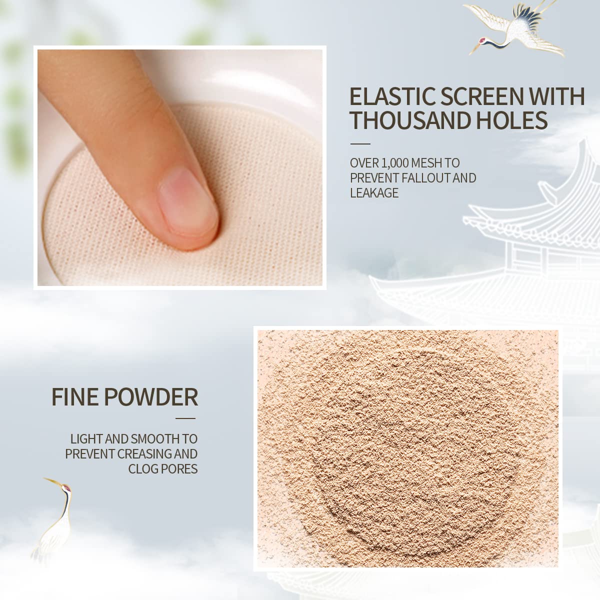 CATKIN Dreamworld Air Makeup – Polvo de acabado suelto para maquillaje, control de aceite, mate, natural, con soplo (C01 Natural)