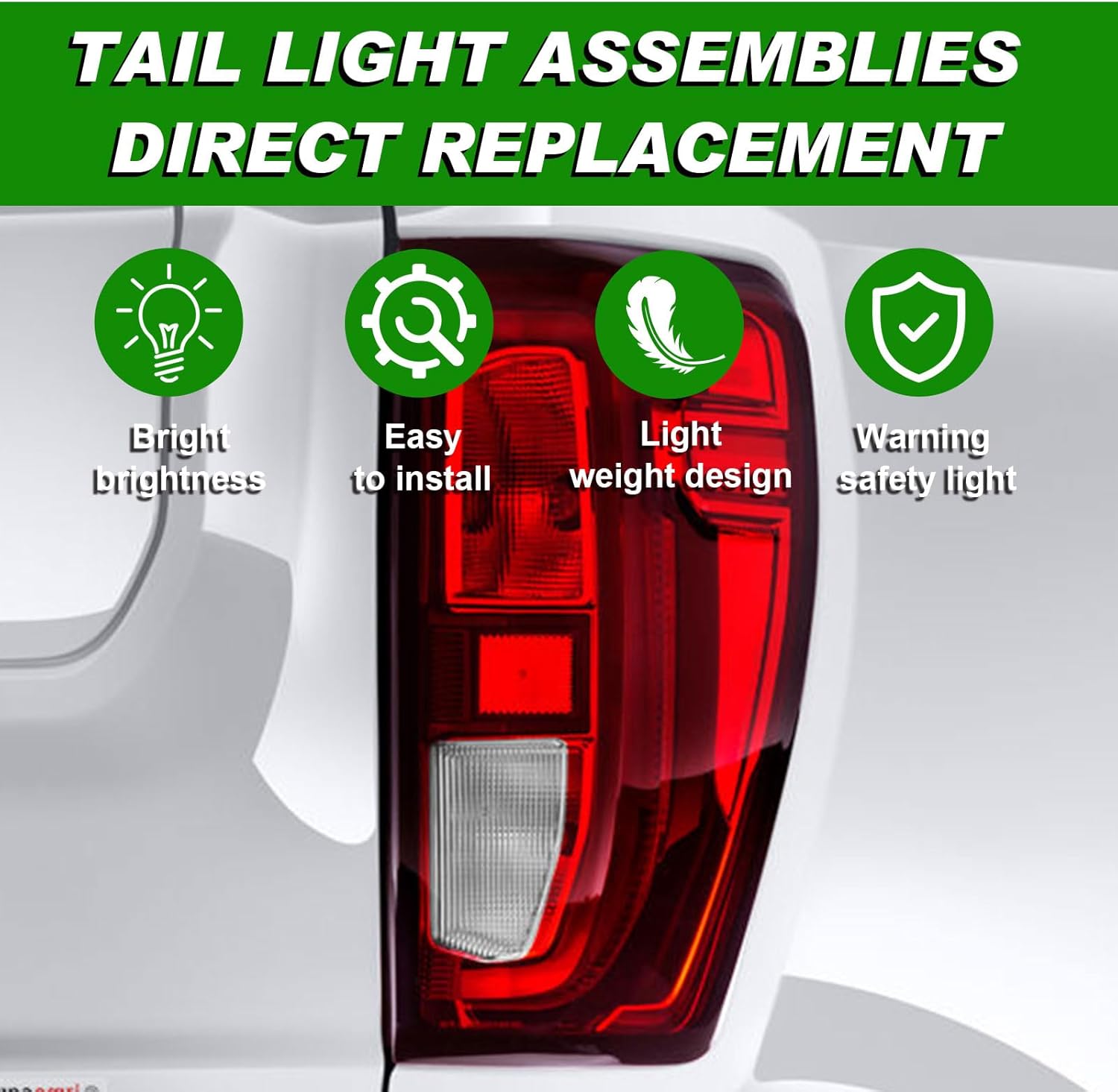 Luz trasera de la lámpara trasera del lado del conductor, halógena, sin bombilla, luces traseras izquierdas, luz de freno compatible con GMC Sierra