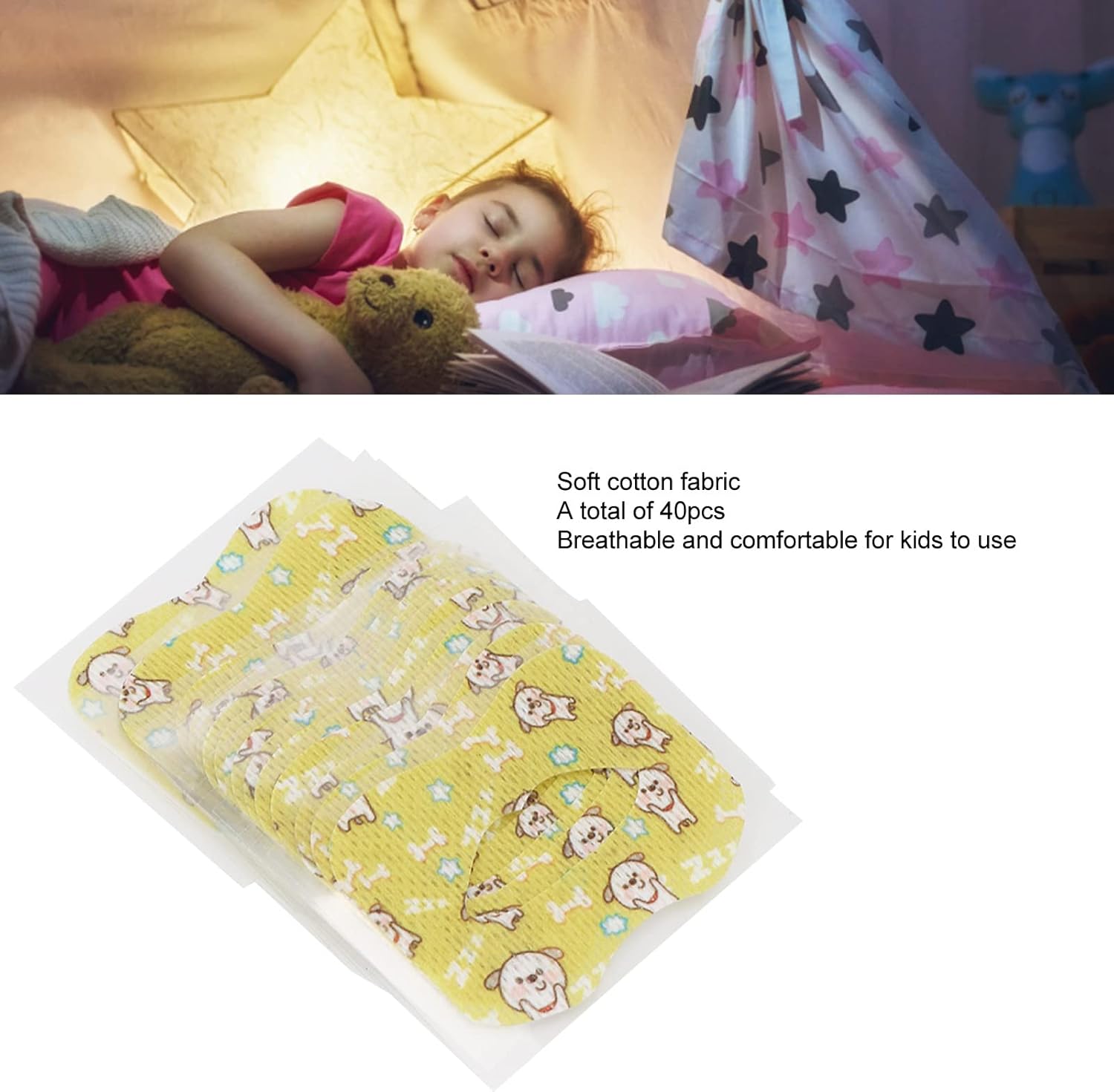 40 unidades de cinta para dormir para niños, calcomanías de corrección bucal para niños, evita ronquidos para dormir, respiración suave reduce los