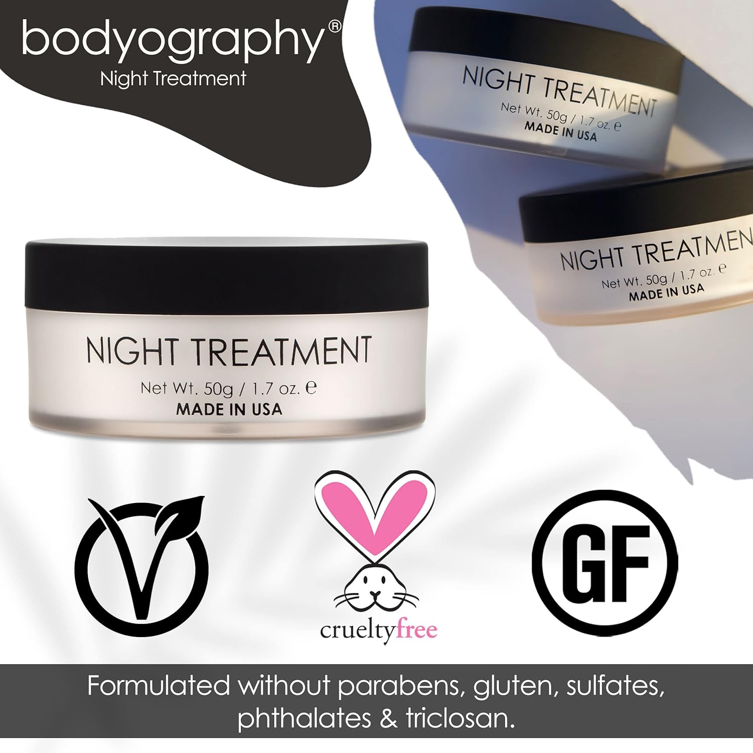 Bodyography Suero para ojos de tratamiento nocturno reduce las manchas oscuras, el acné, los ojos hinchados y las arrugas
